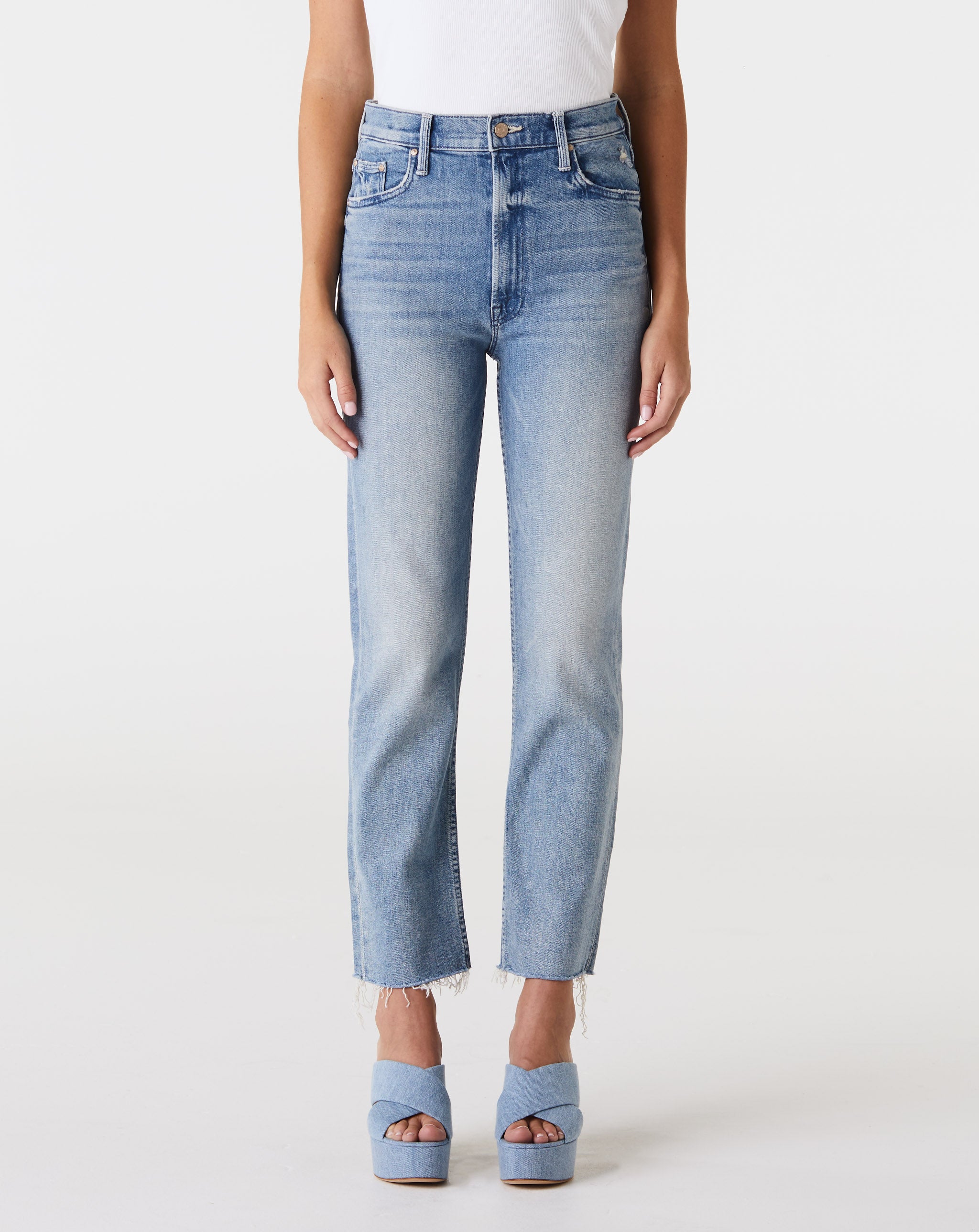 High Waisted Rider Ankle Fray