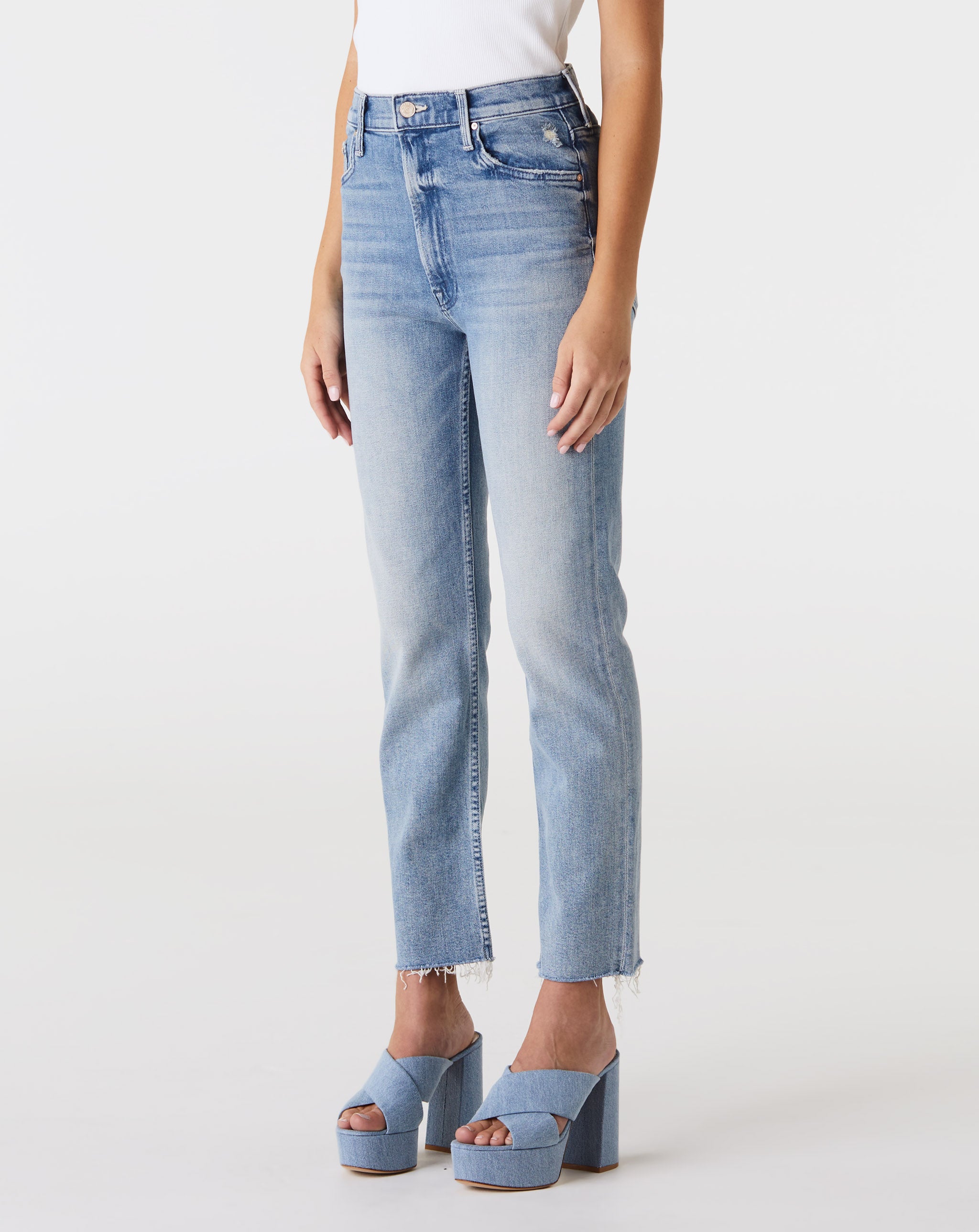 High Waisted Rider Ankle Fray