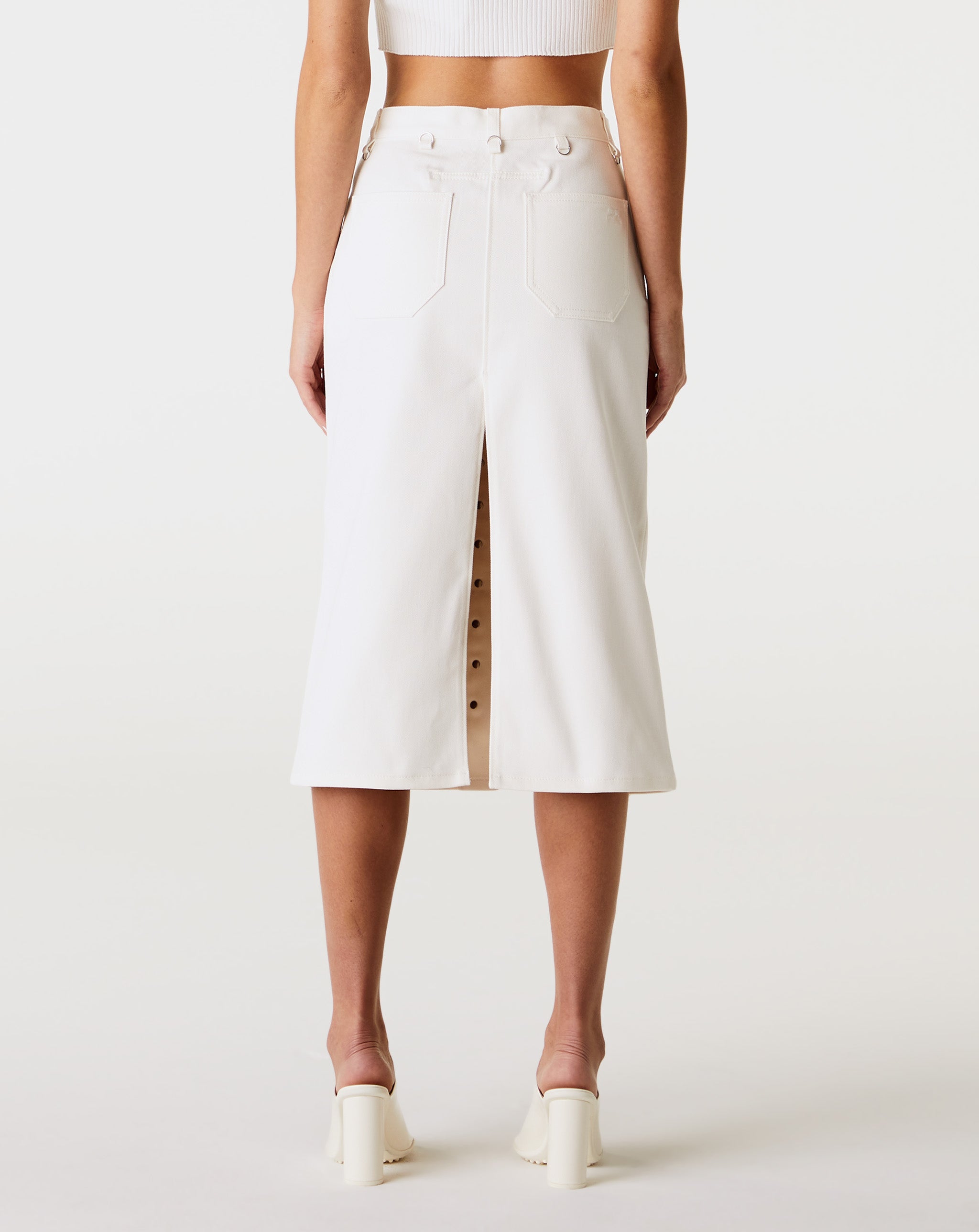 Multiflex White Denim Skirt