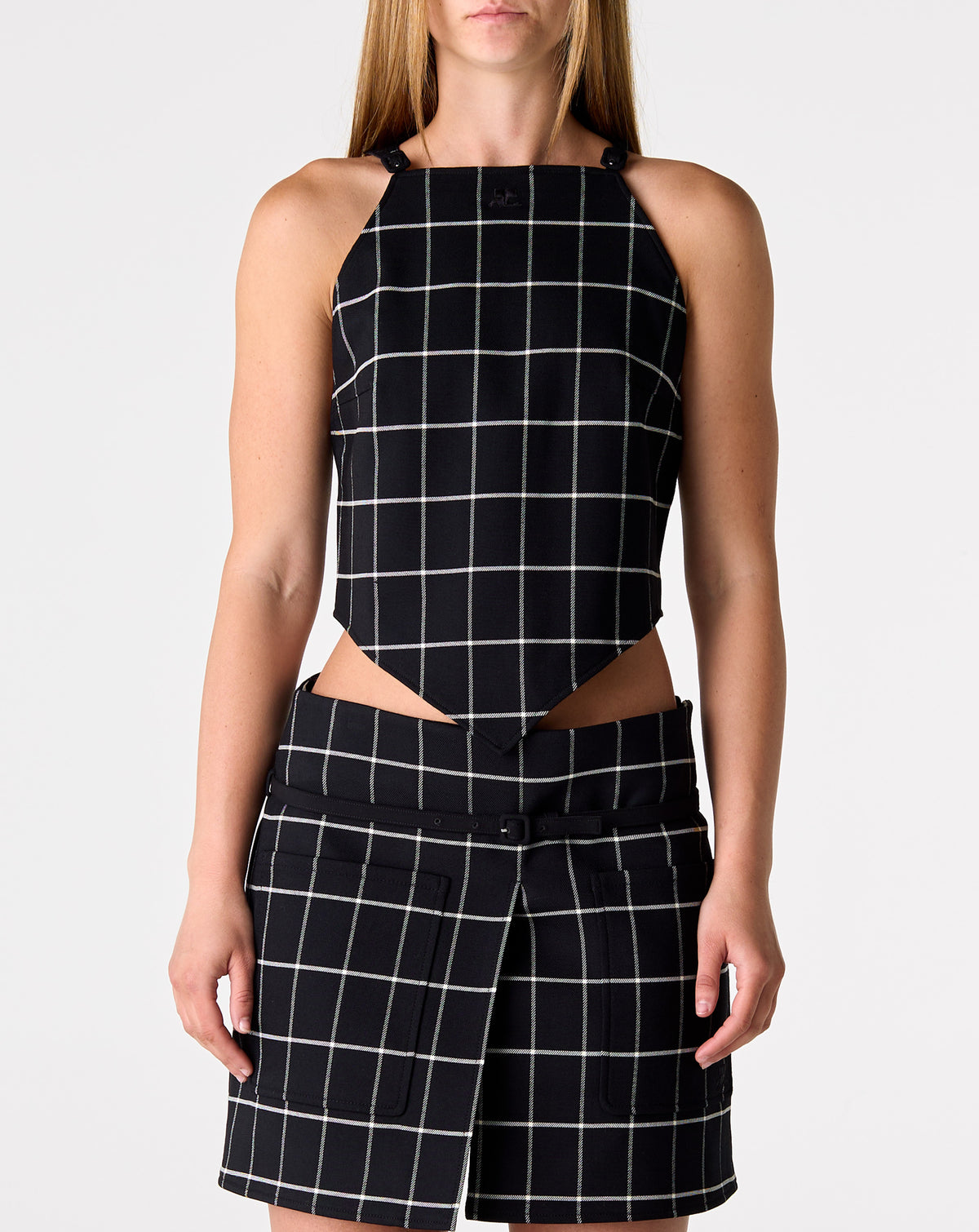 Pointy Checked Tank Top