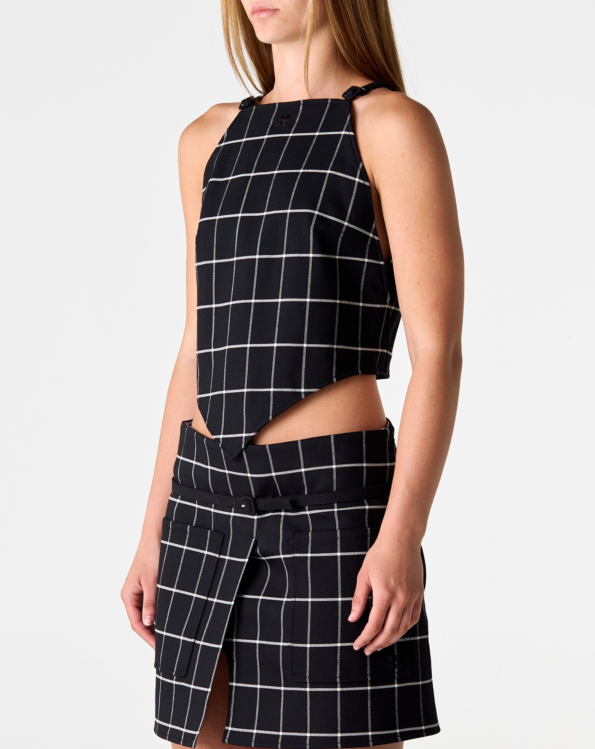 Pointy Checked Tank Top