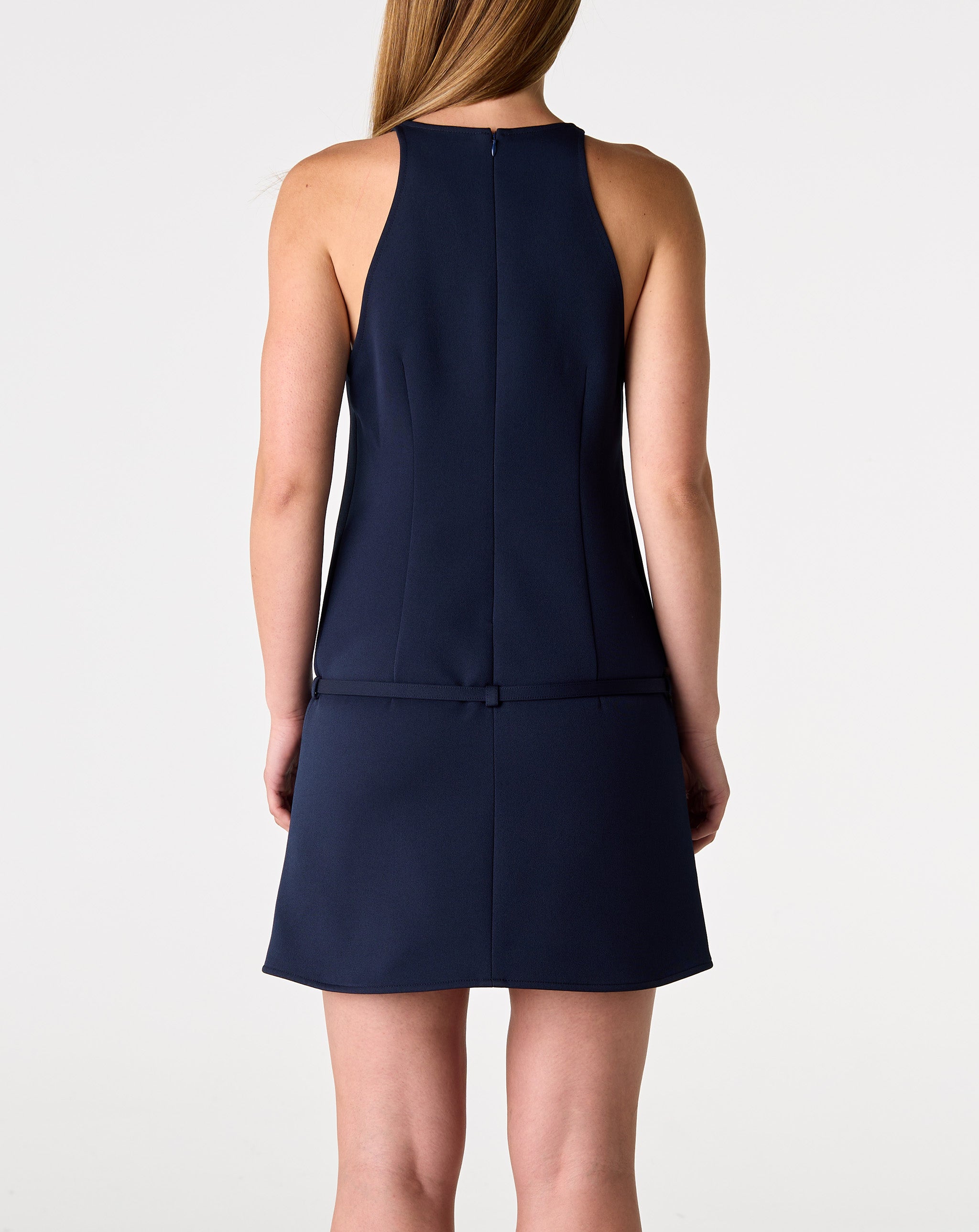 Belted Twill Mini Dress