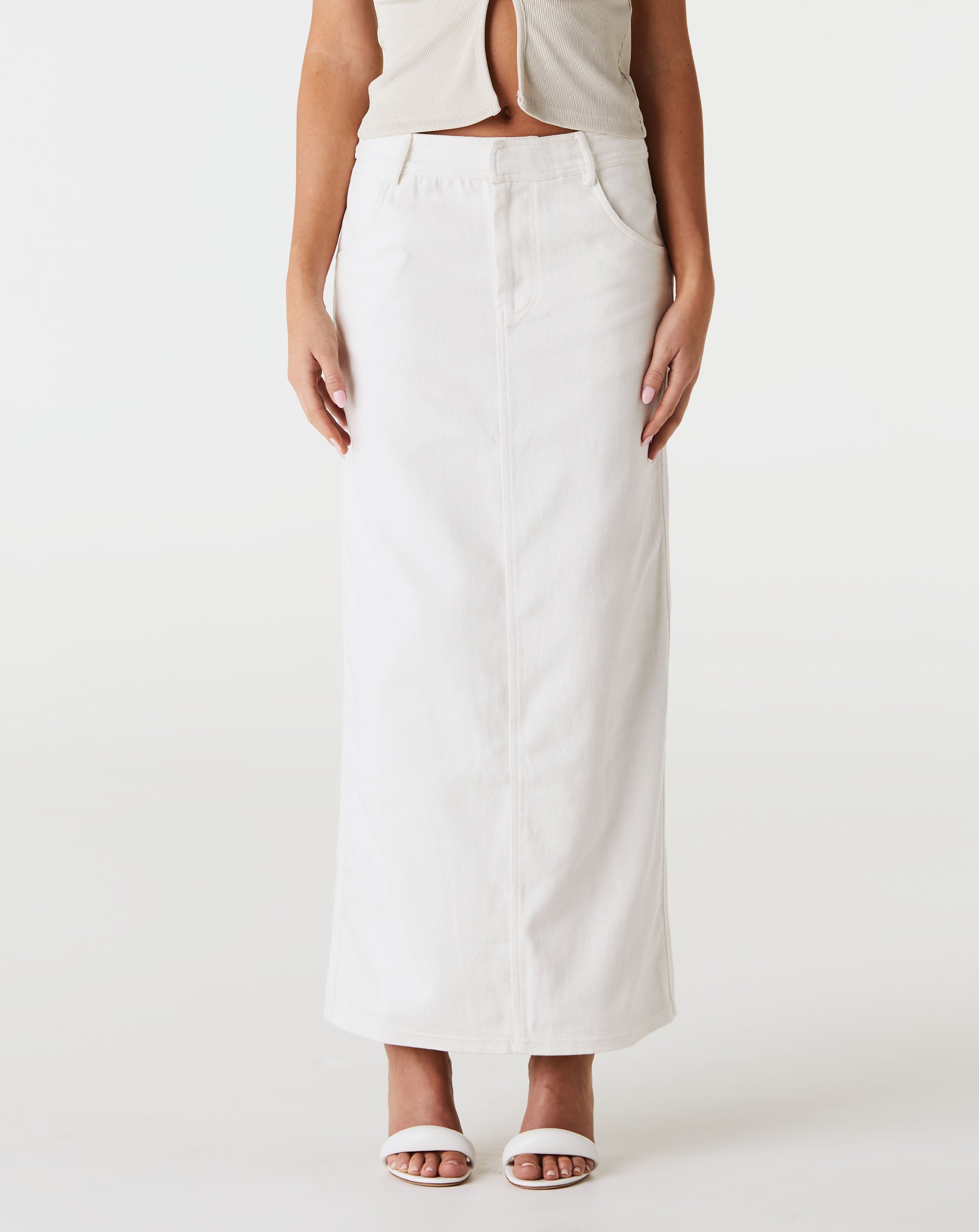 Column Denim Skirt