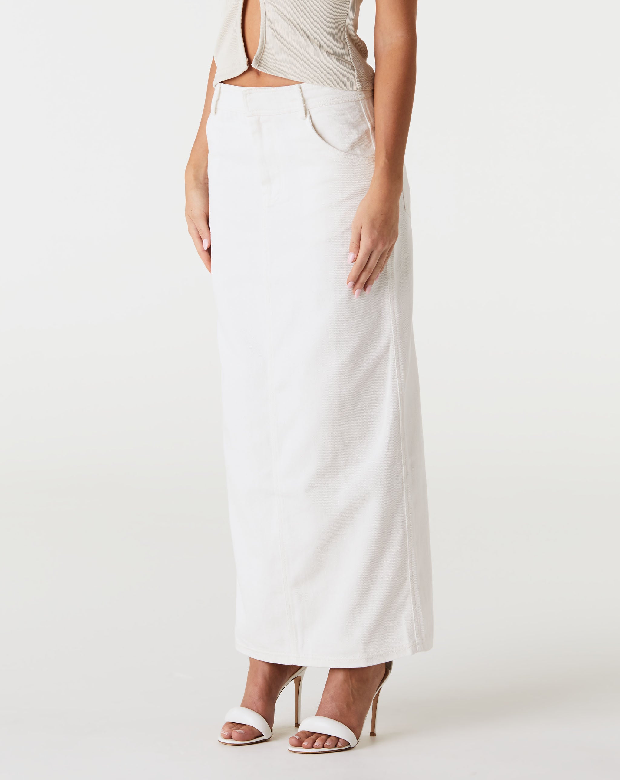 Column Denim Skirt