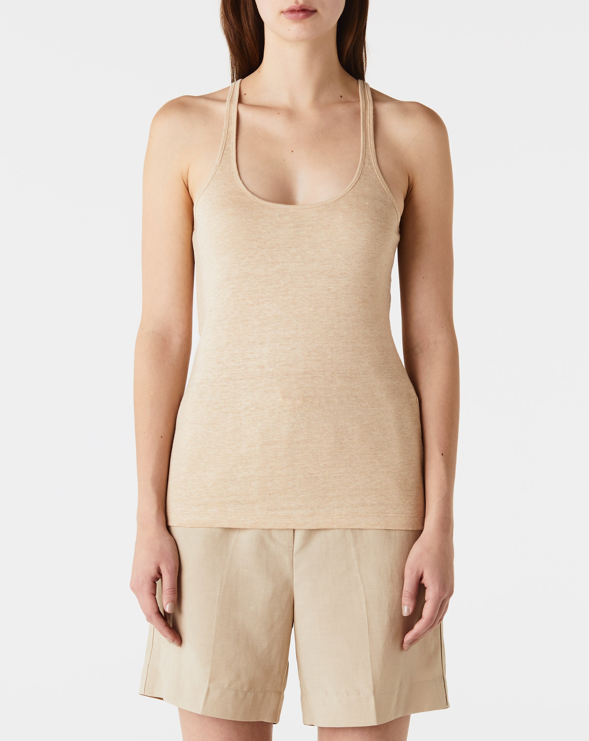 Scoop Neck Linen Tank Top