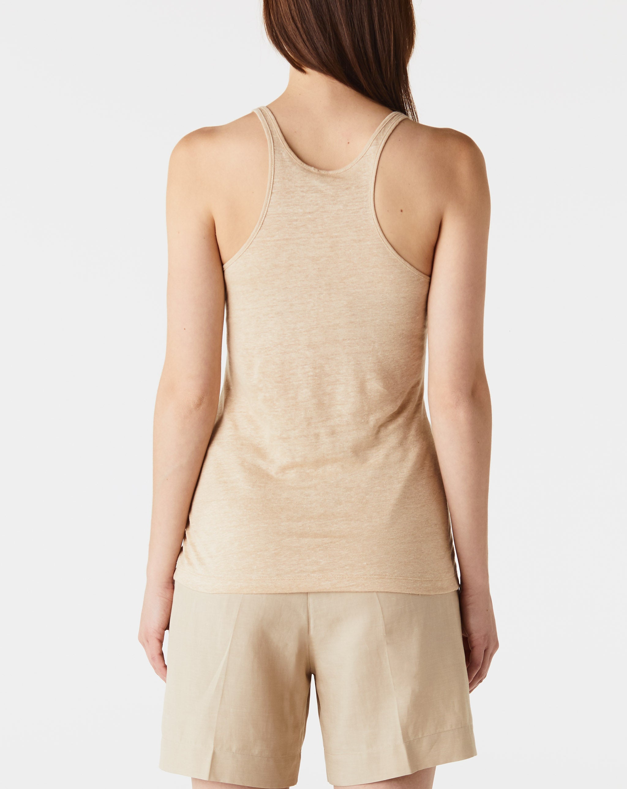Scoop Neck Linen Tank Top