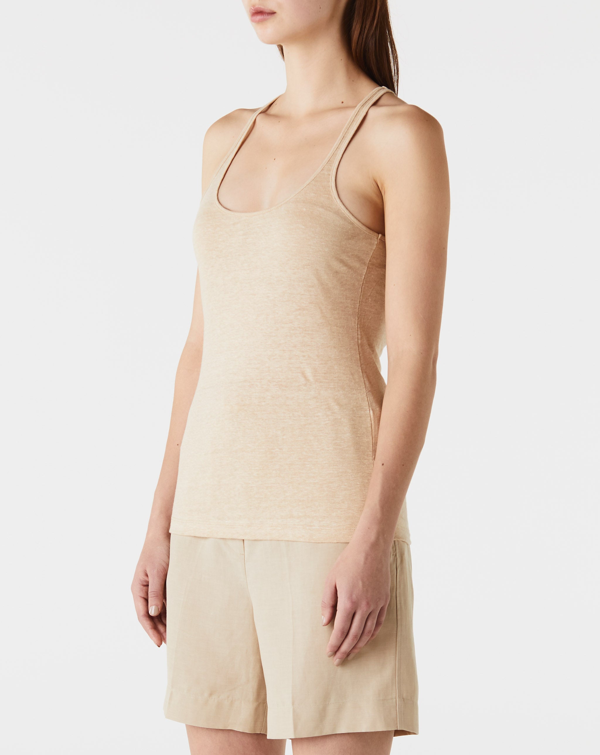 Scoop Neck Linen Tank Top