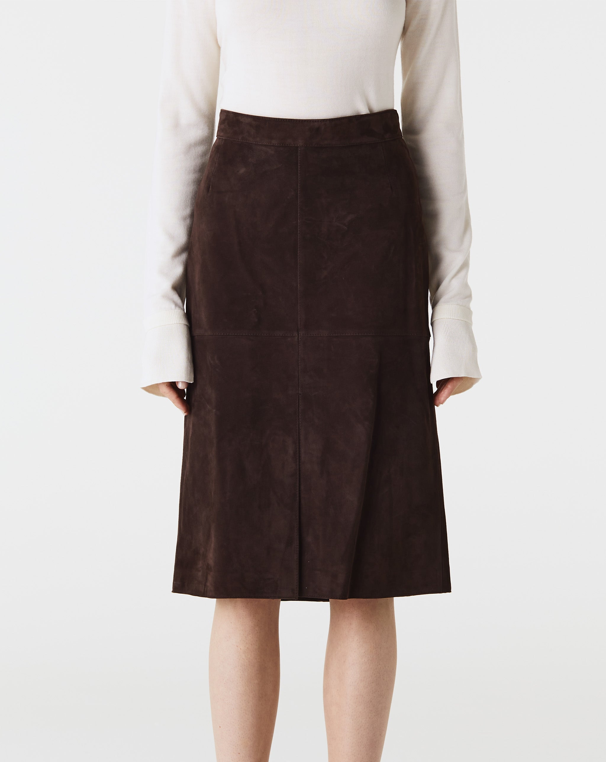 Paneled Suede Skirt