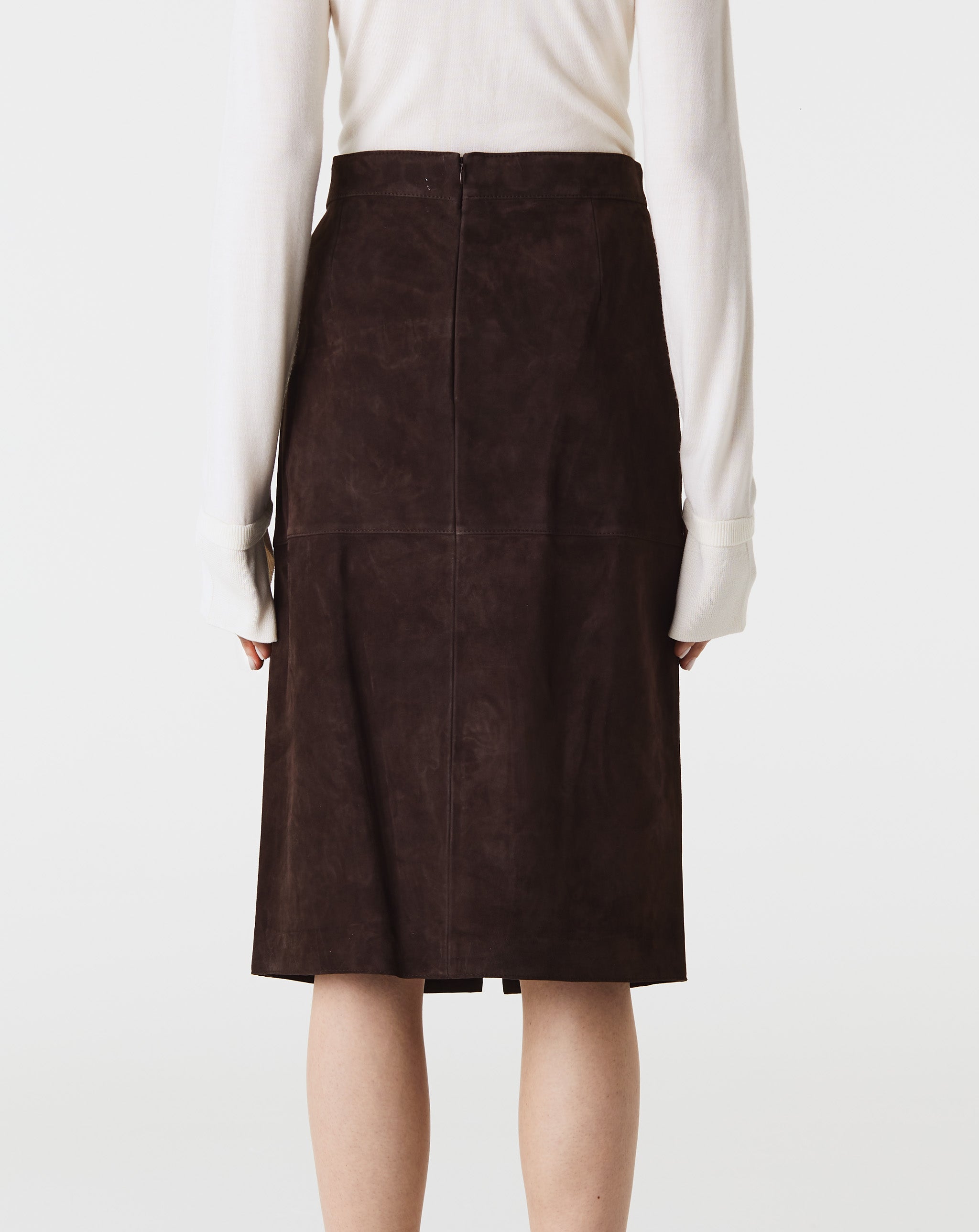 Paneled Suede Skirt