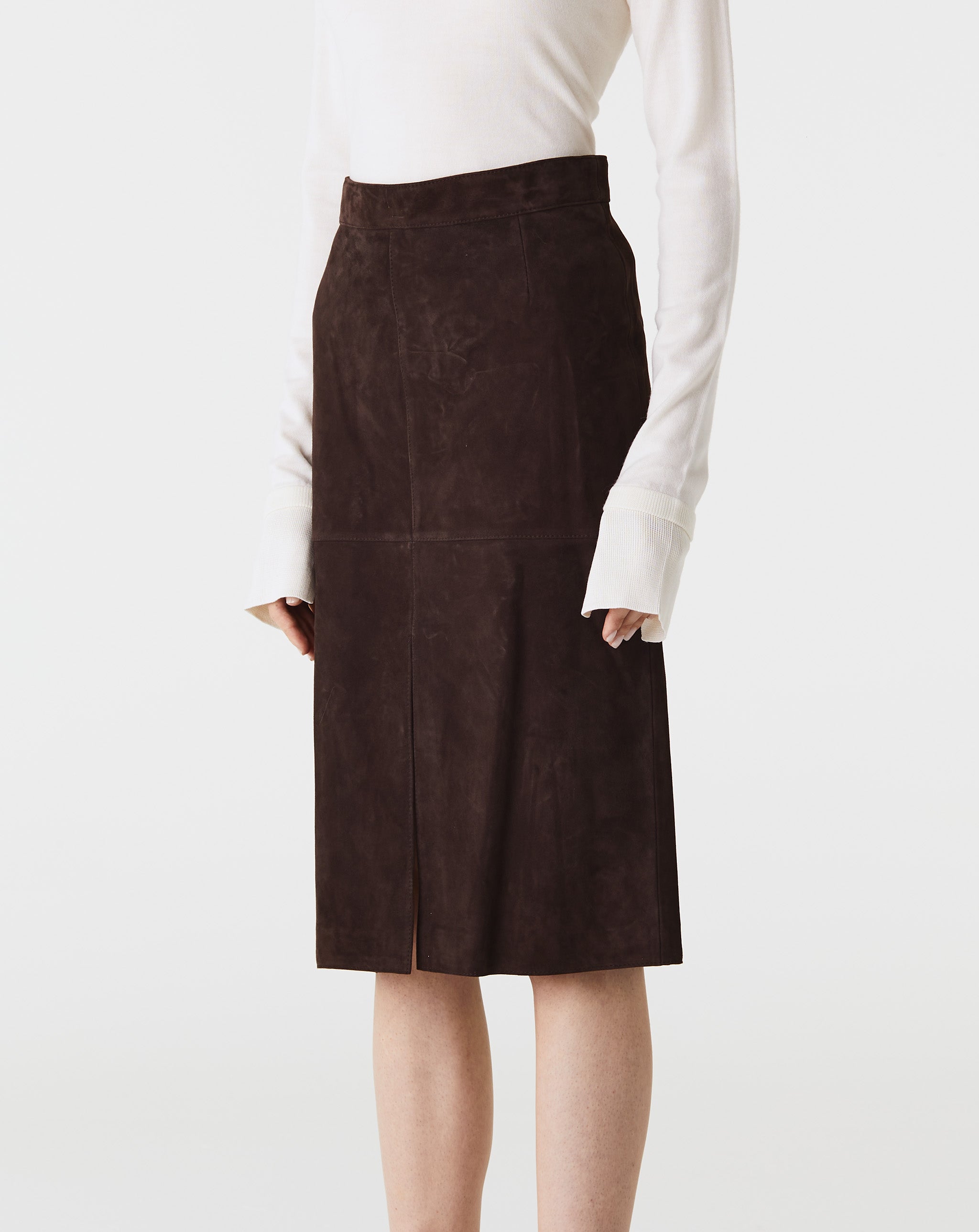 Paneled Suede Skirt