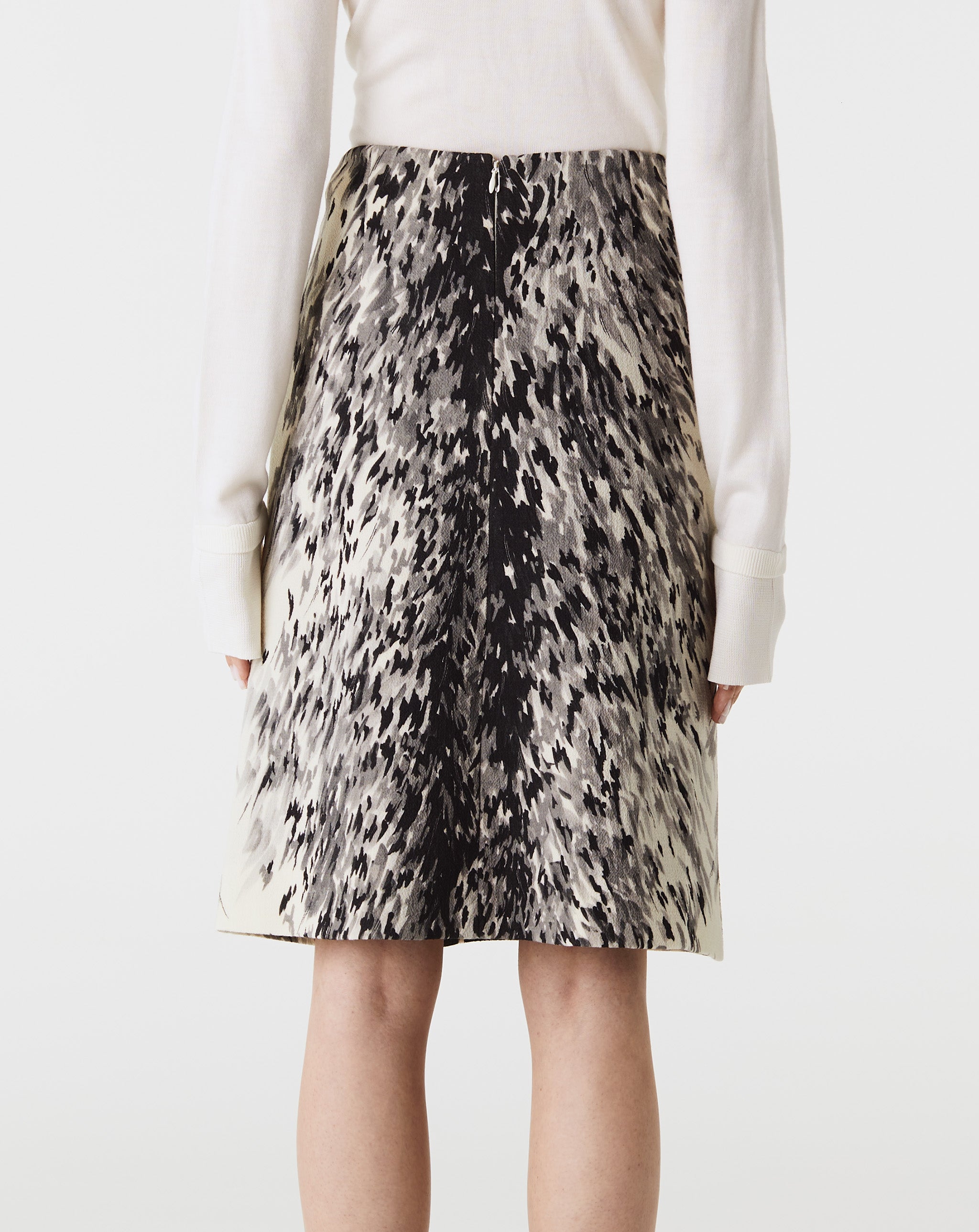 Side Split Fur Print Skirt