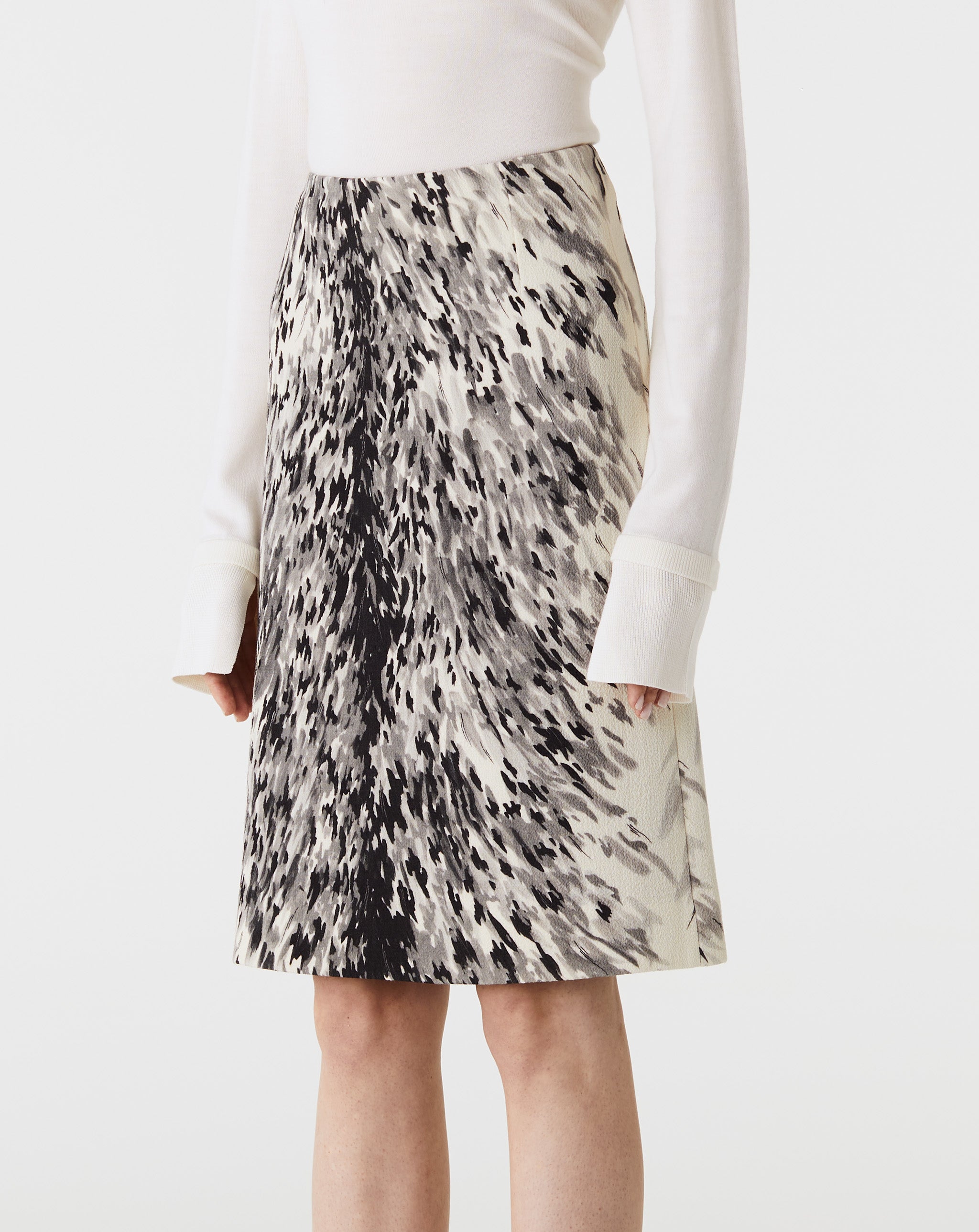 Side Split Fur Print Skirt