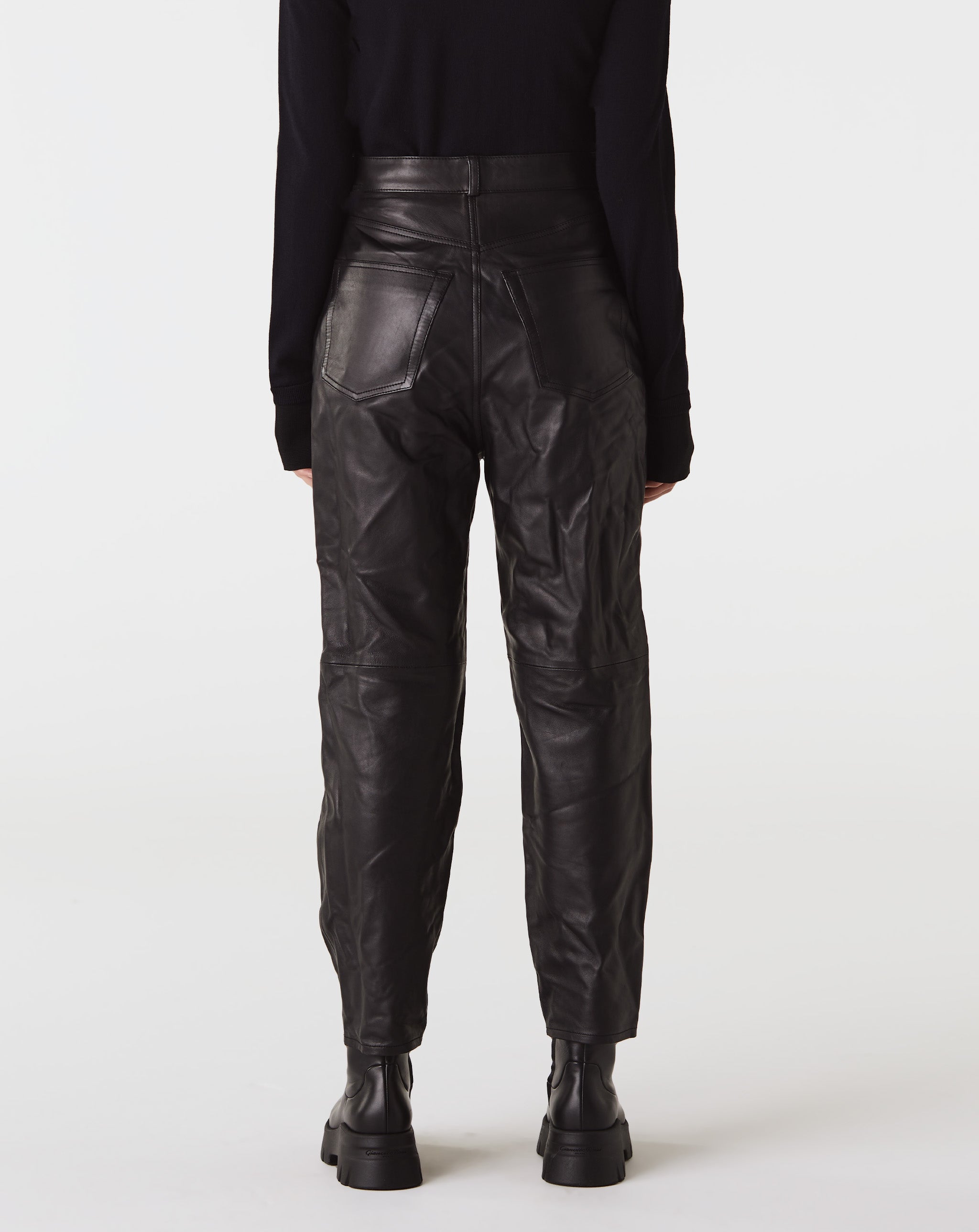 Tapered Leather Trousers