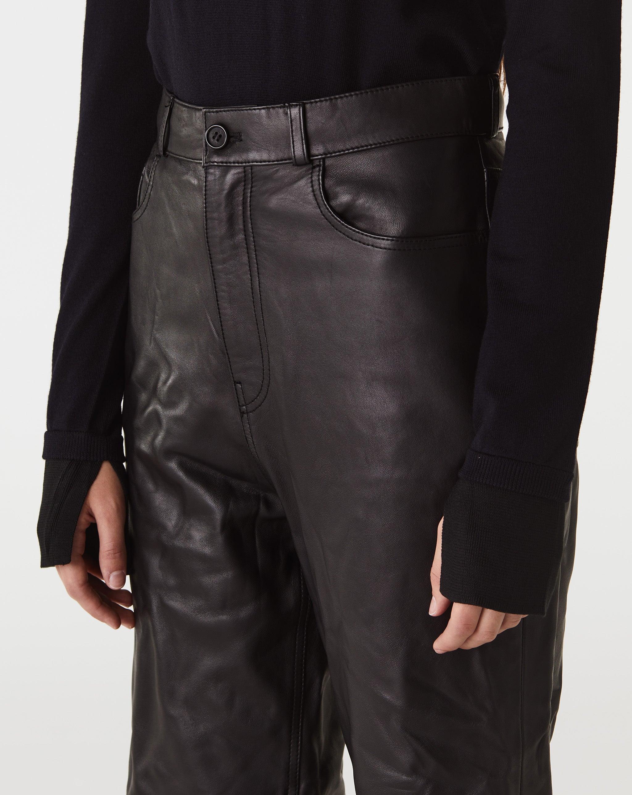 Tapered Leather Trousers