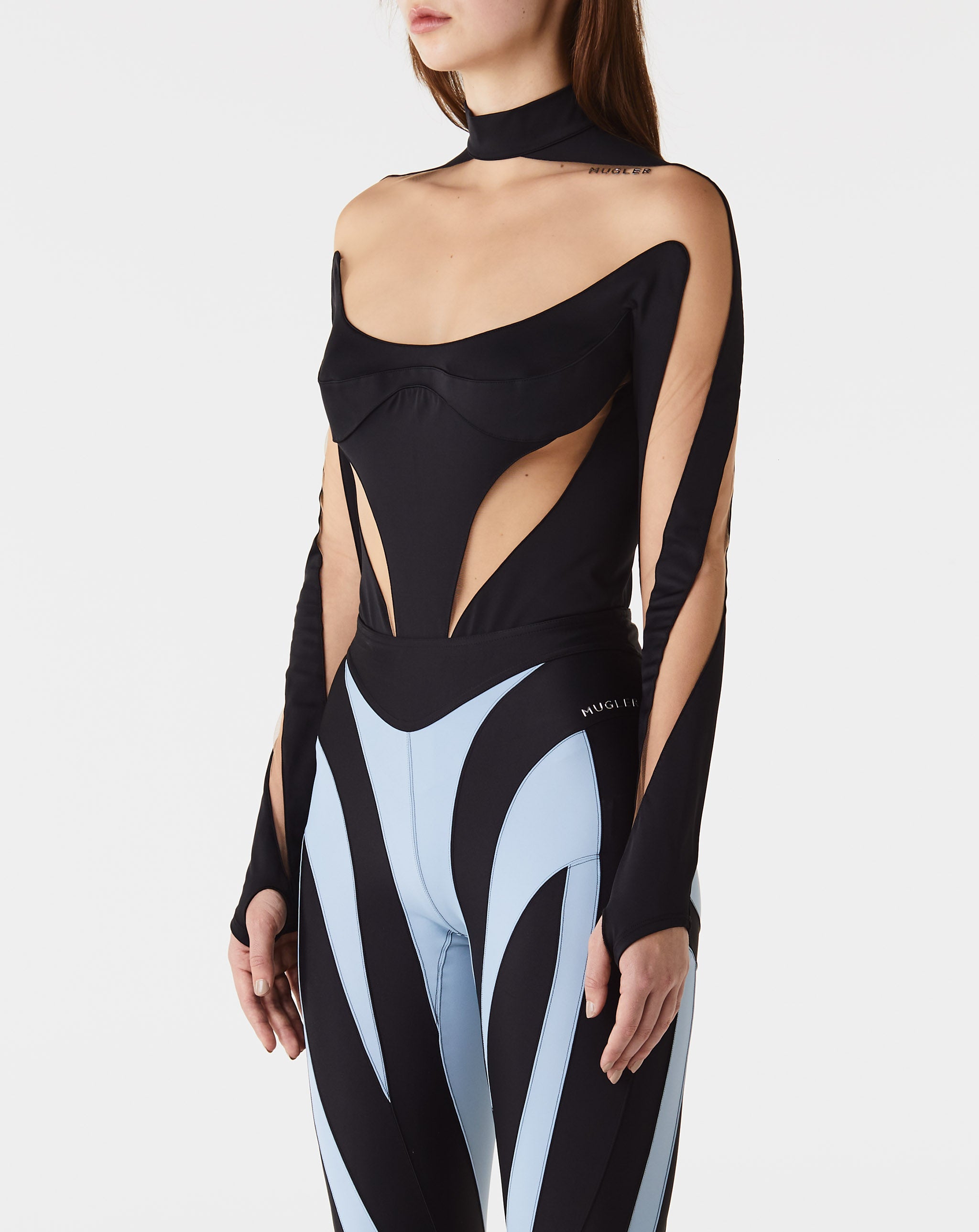 Long Sleeve High Neck Illusion Bodysuit