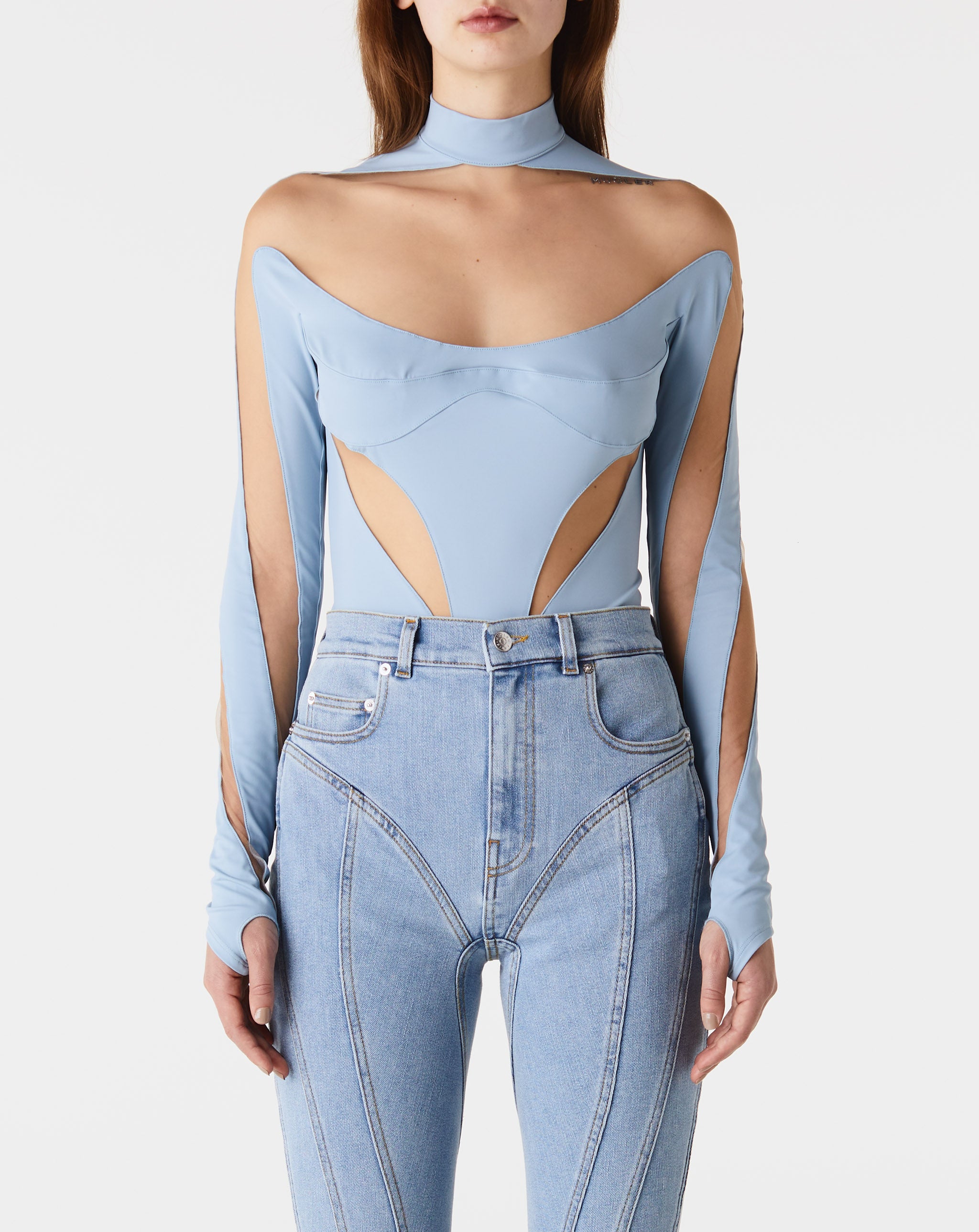 Long Sleeve High Neck Illusion Bodysuit