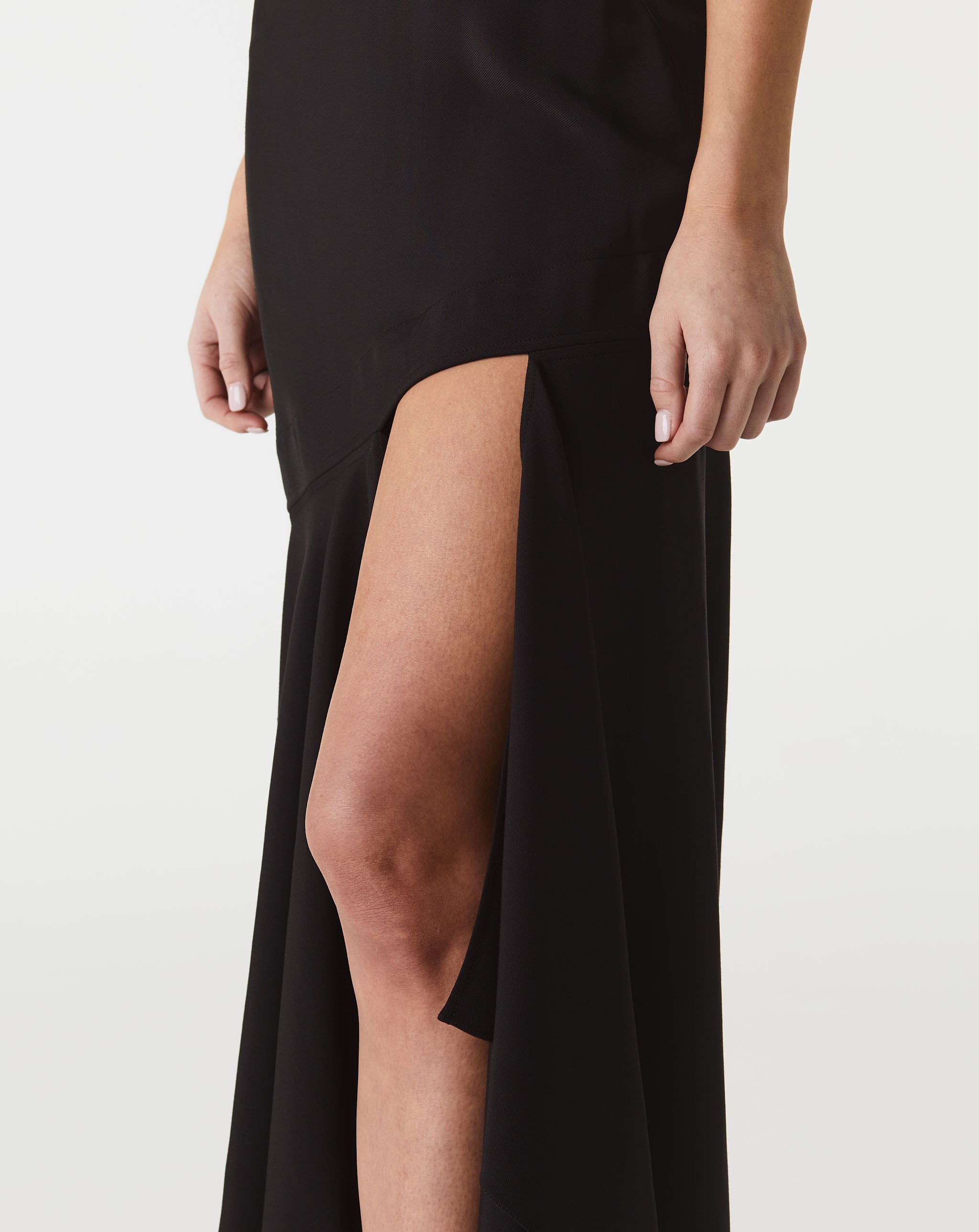 Slashed Leg Long Slip Dress