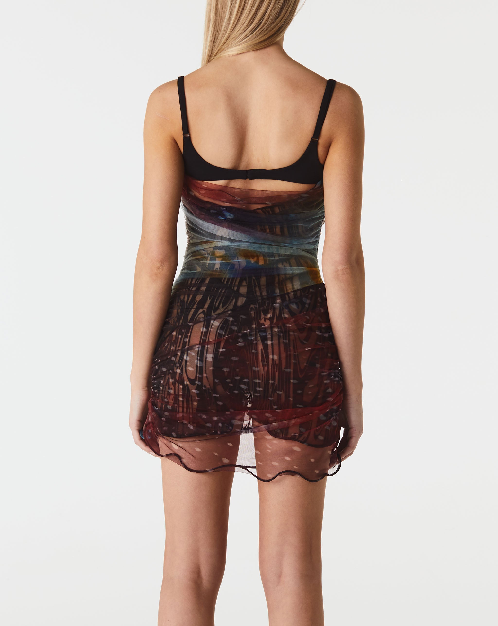 Printed Tulle Slip Dress