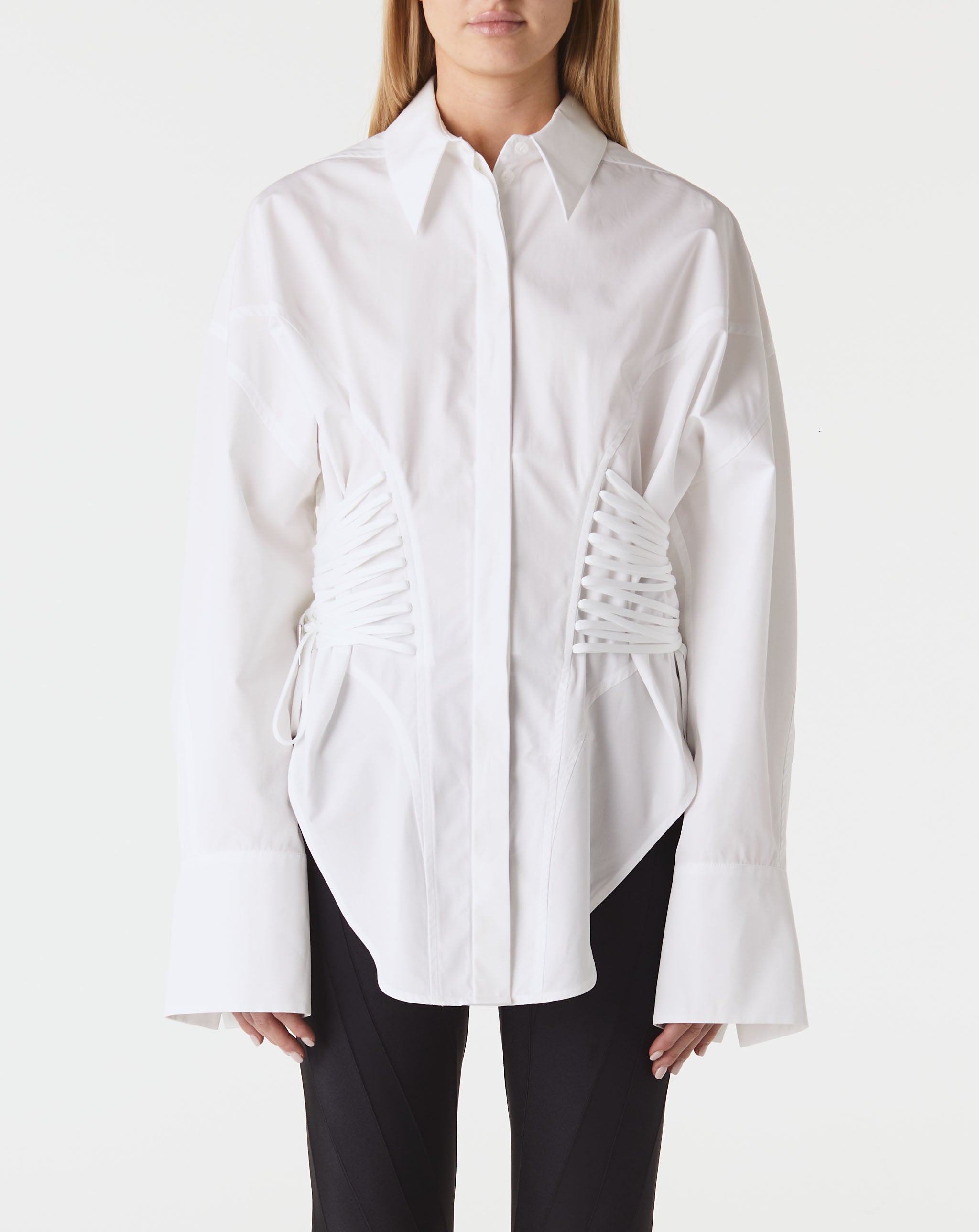Long Sleeve Laced Waist Shirt