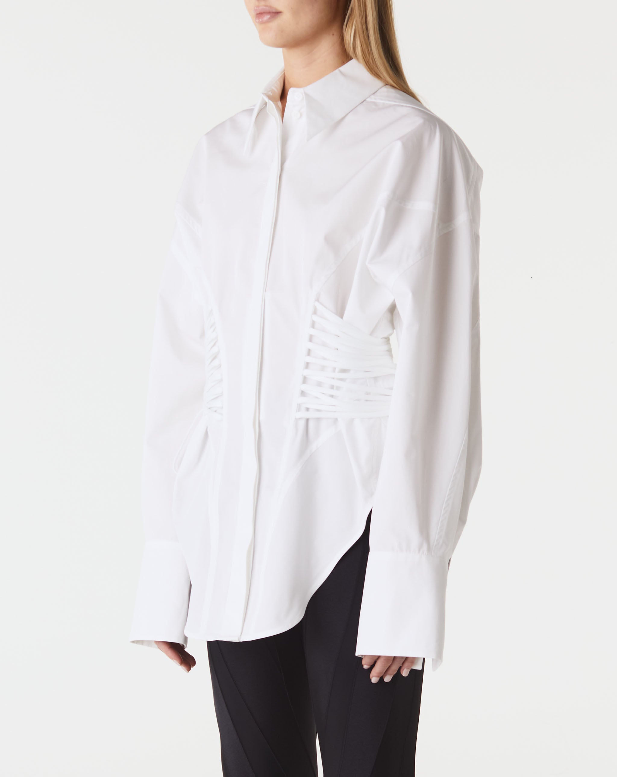 Long Sleeve Laced Waist Shirt