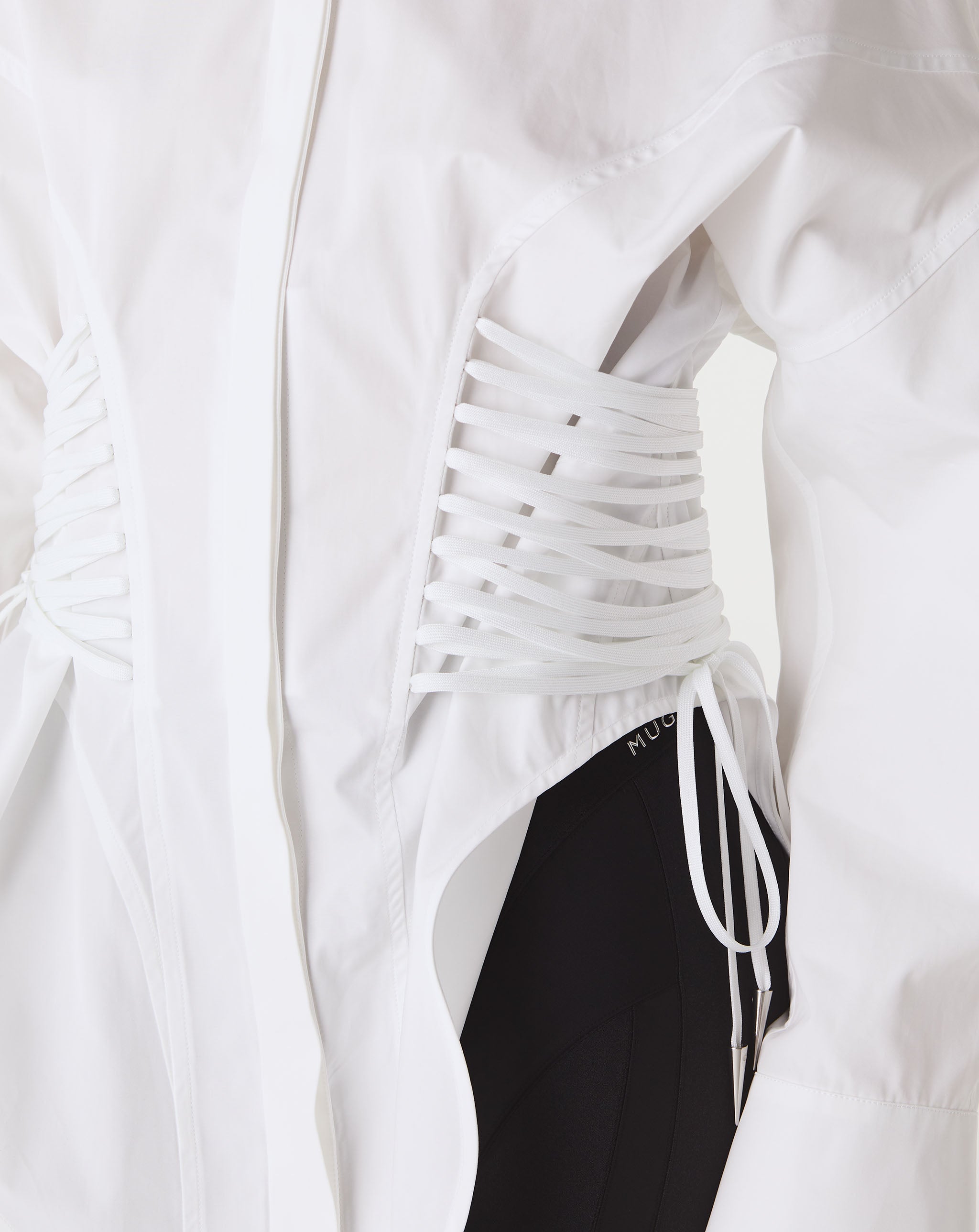 Long Sleeve Laced Waist Shirt