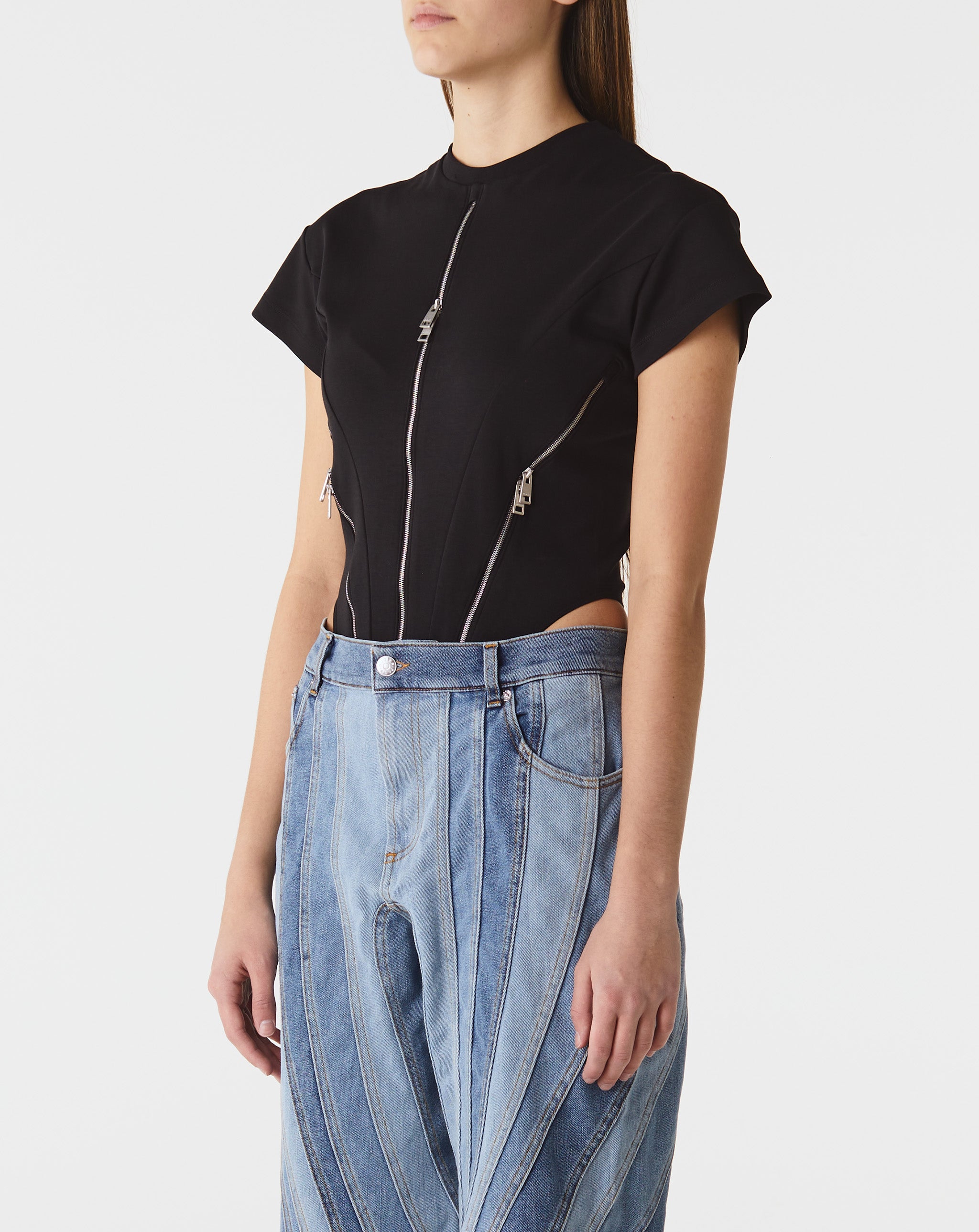 Short Sleeve Zip Bodysuit