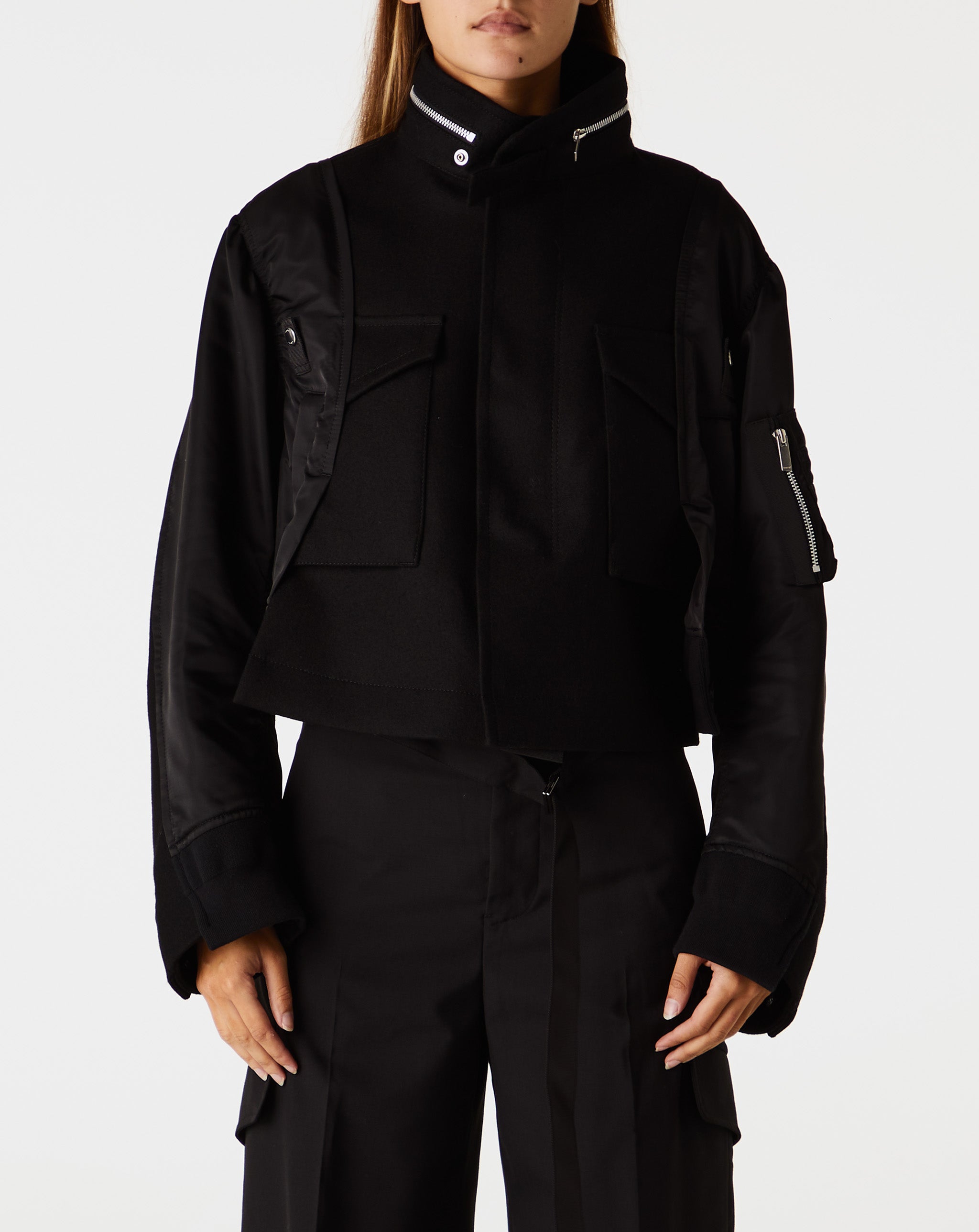 Wool Melton X Nylon Twill Jacket