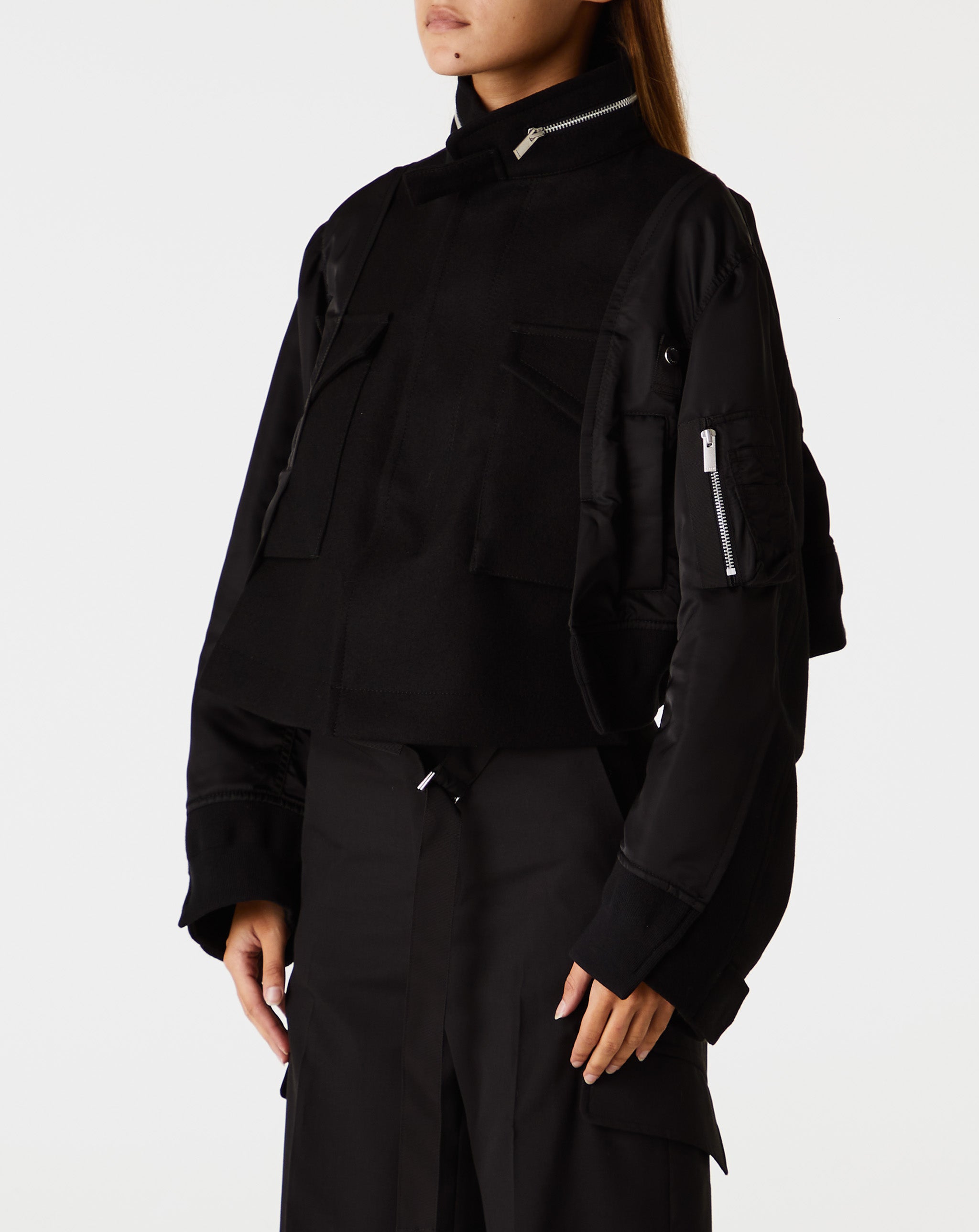 Wool Melton X Nylon Twill Jacket