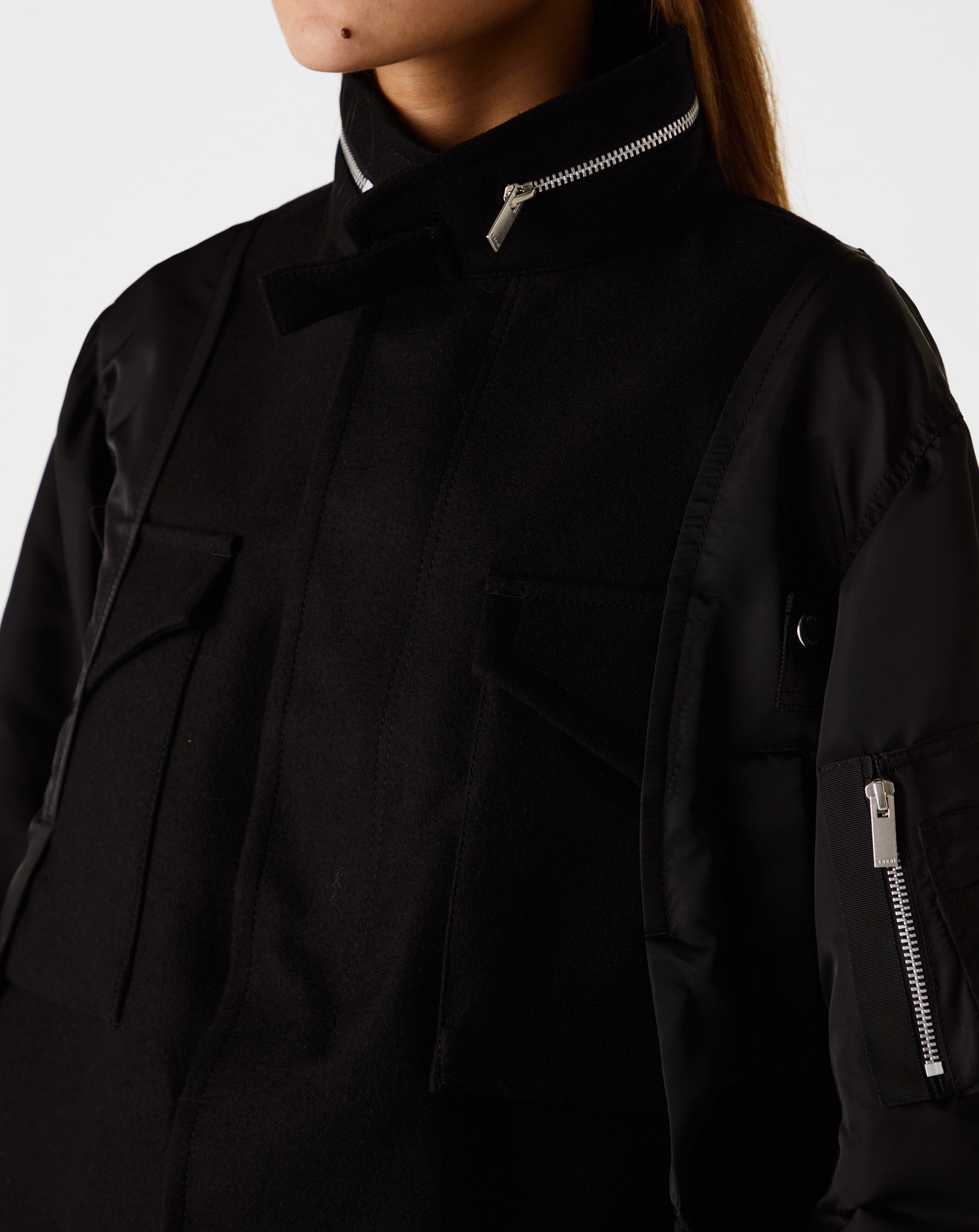 Wool Melton X Nylon Twill Jacket