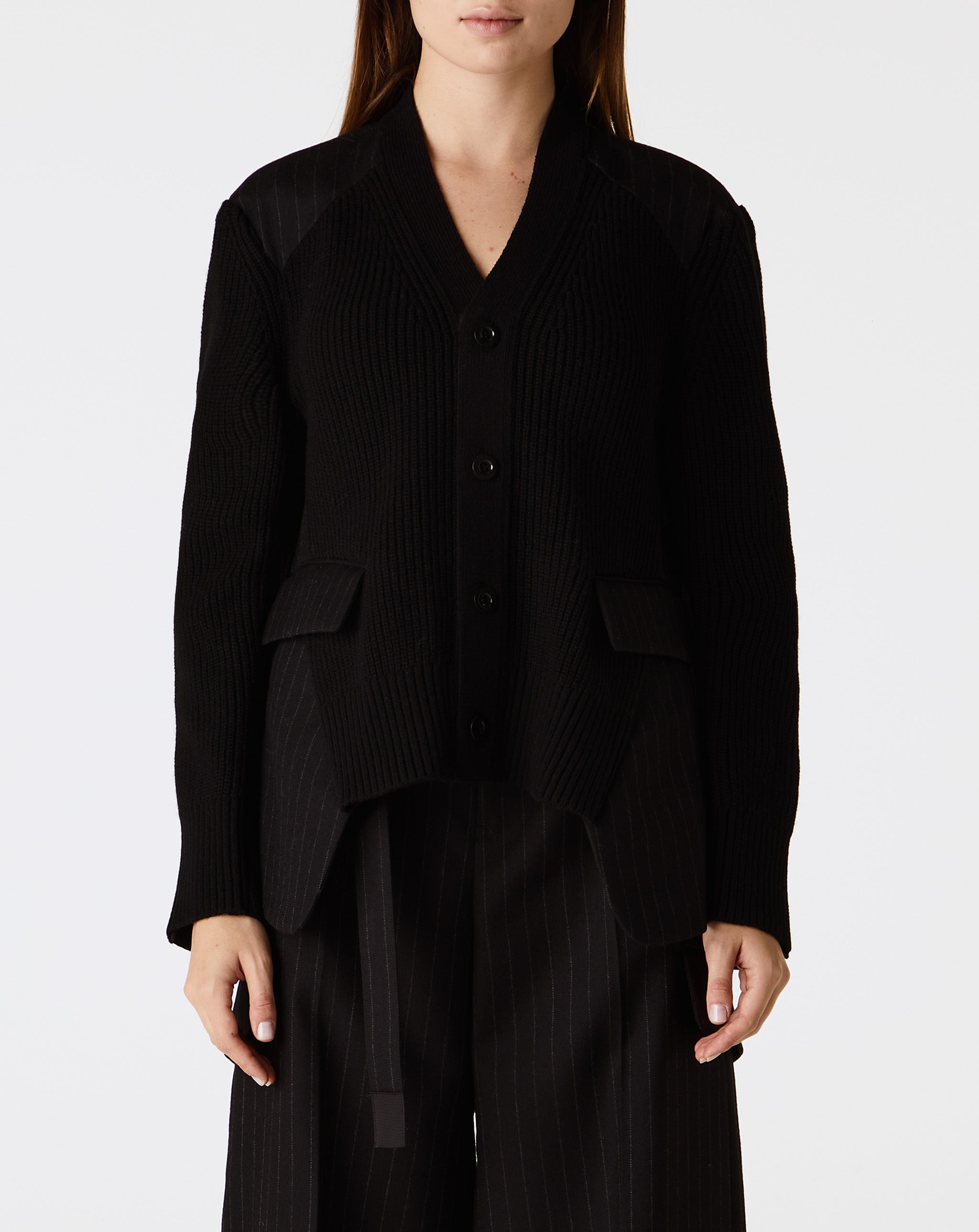 Chalk Stripe X Knit Cardigan
