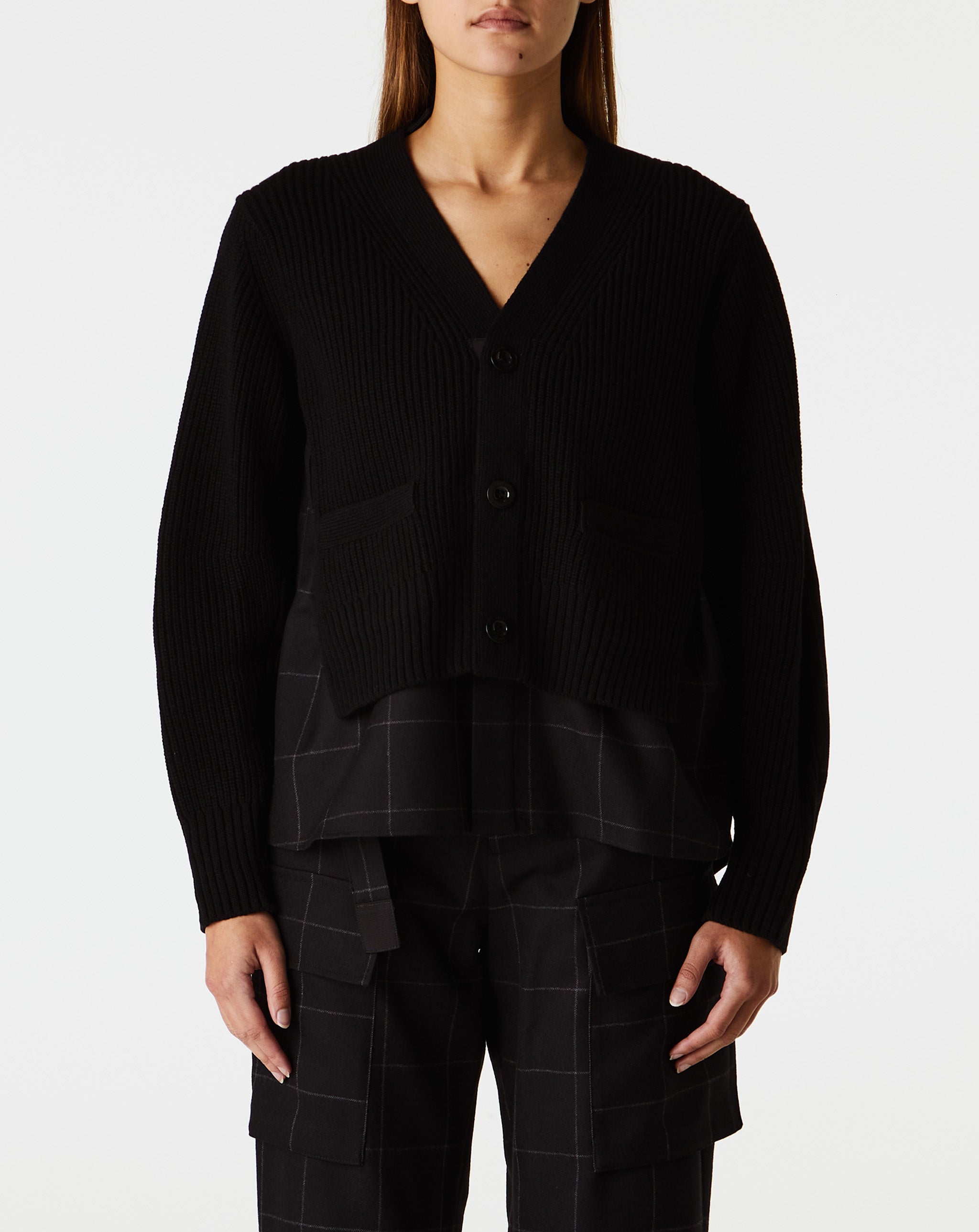 Windowpane Knit Cardigan