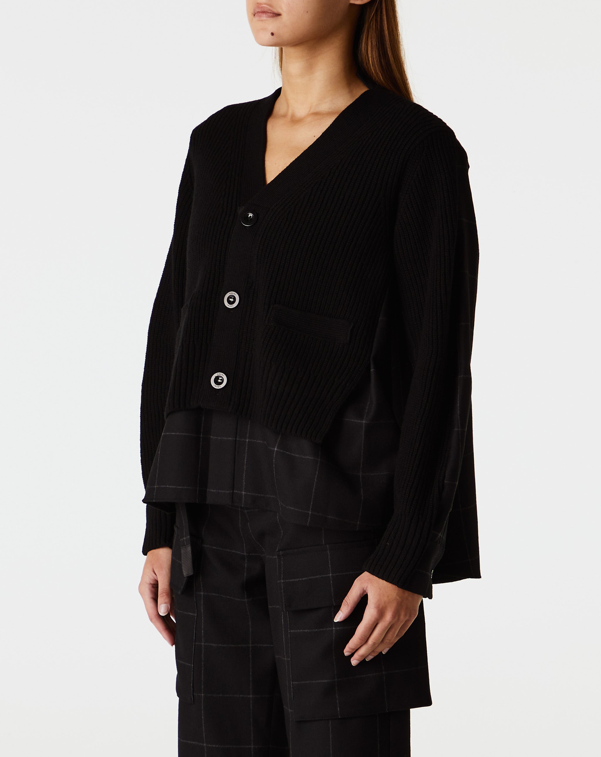Windowpane Knit Cardigan