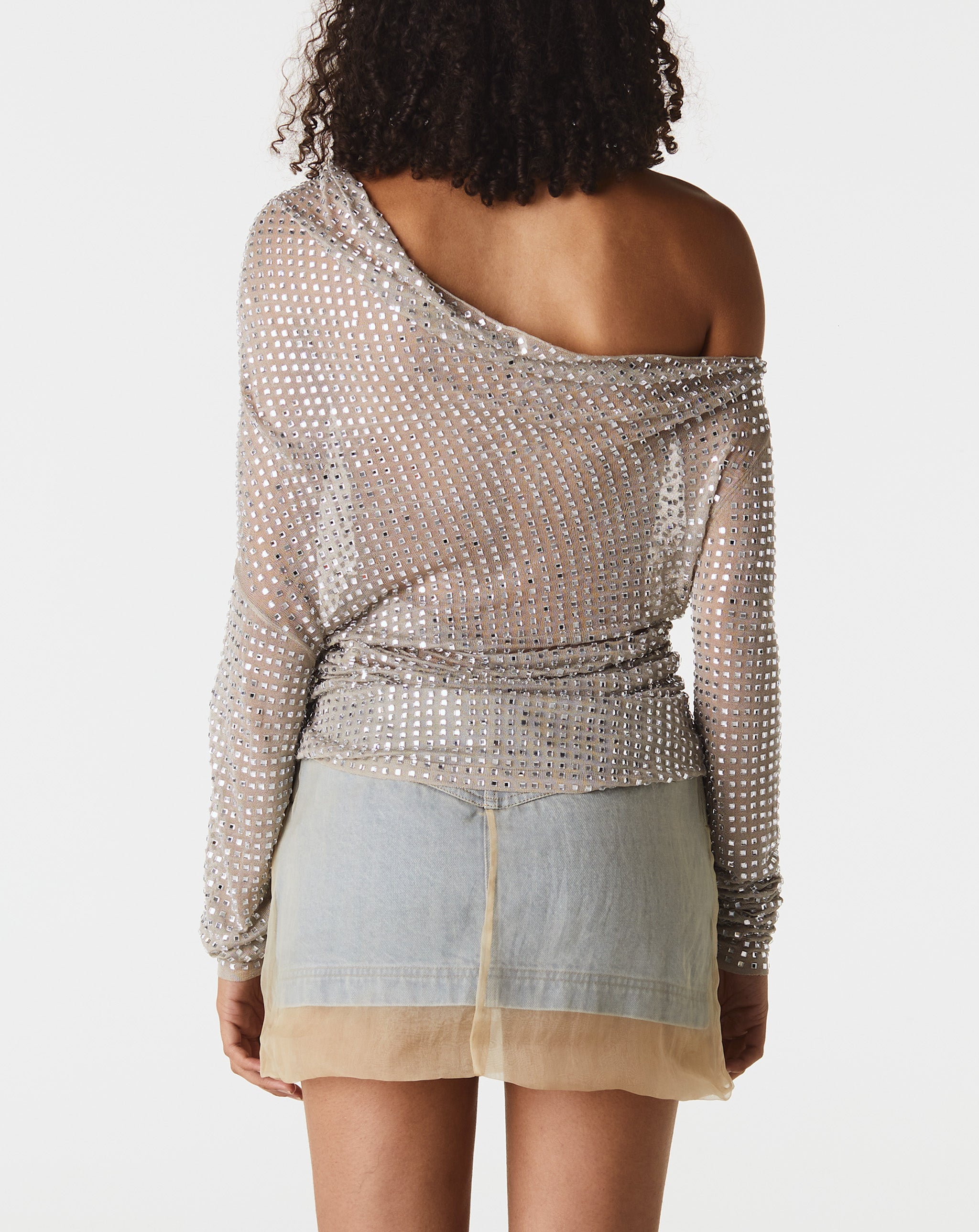 Cristalla Drape Knit L/S Top