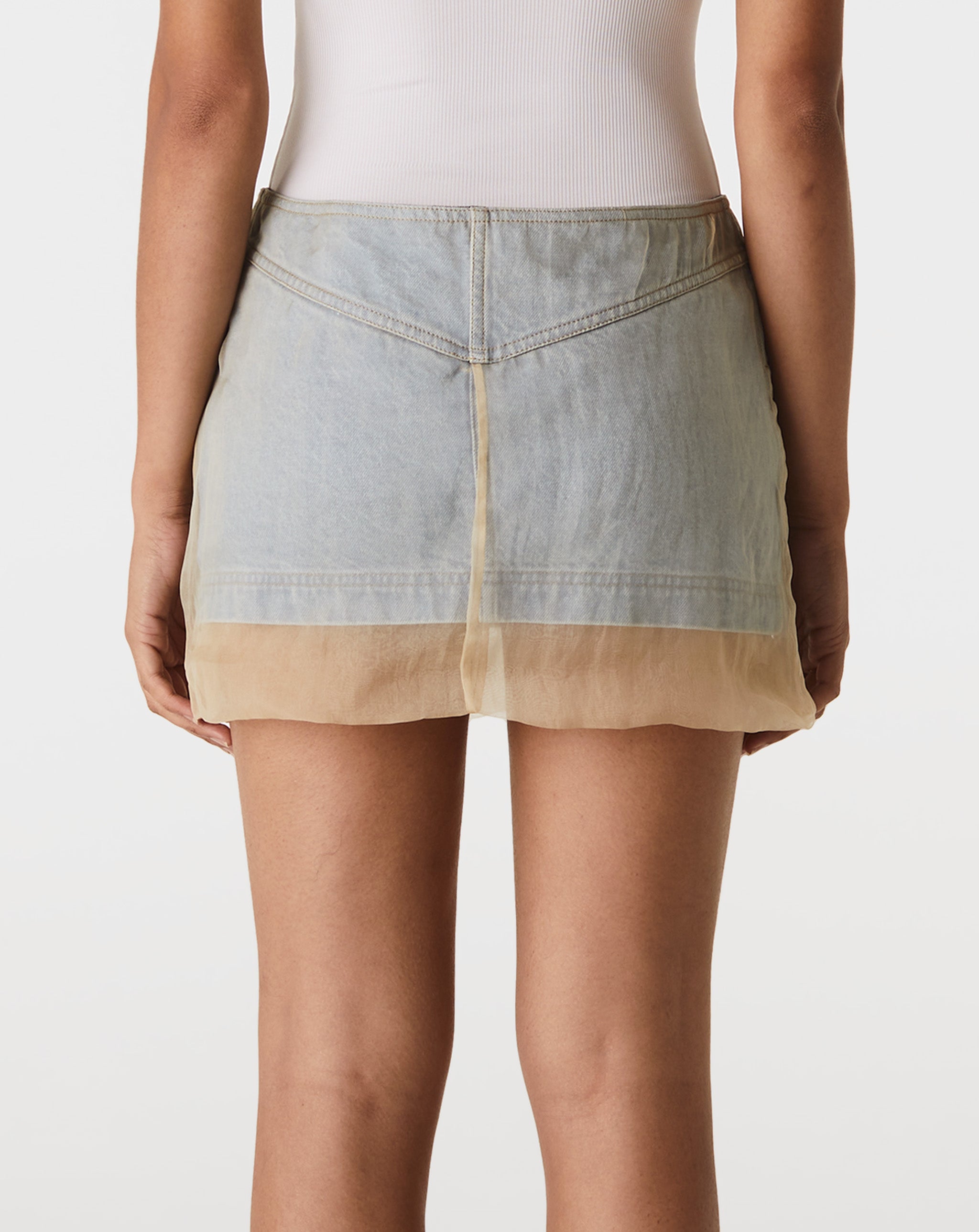 Silk Parchment Denim Skirt