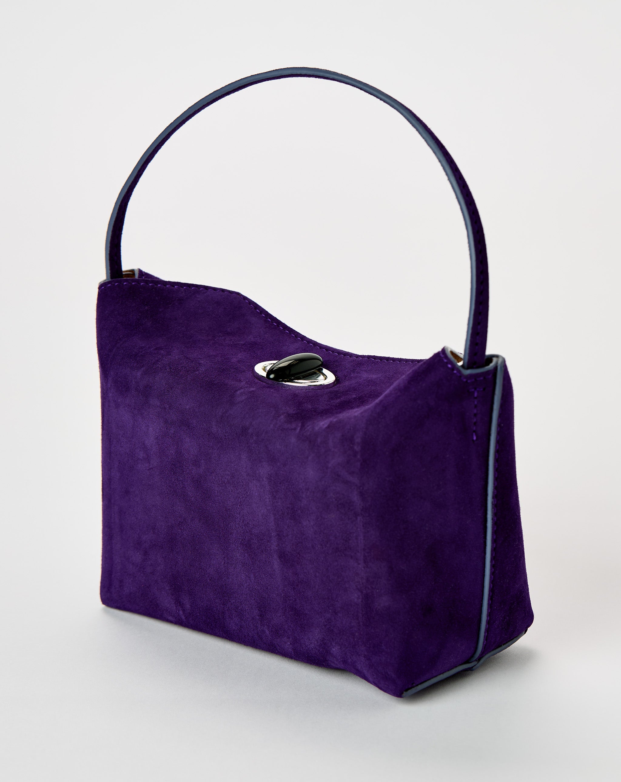 Turnlock Suede Mini Shoulder