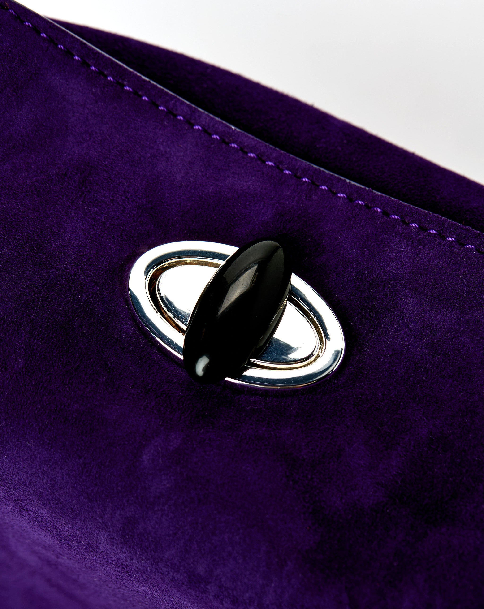Turnlock Suede Mini Shoulder