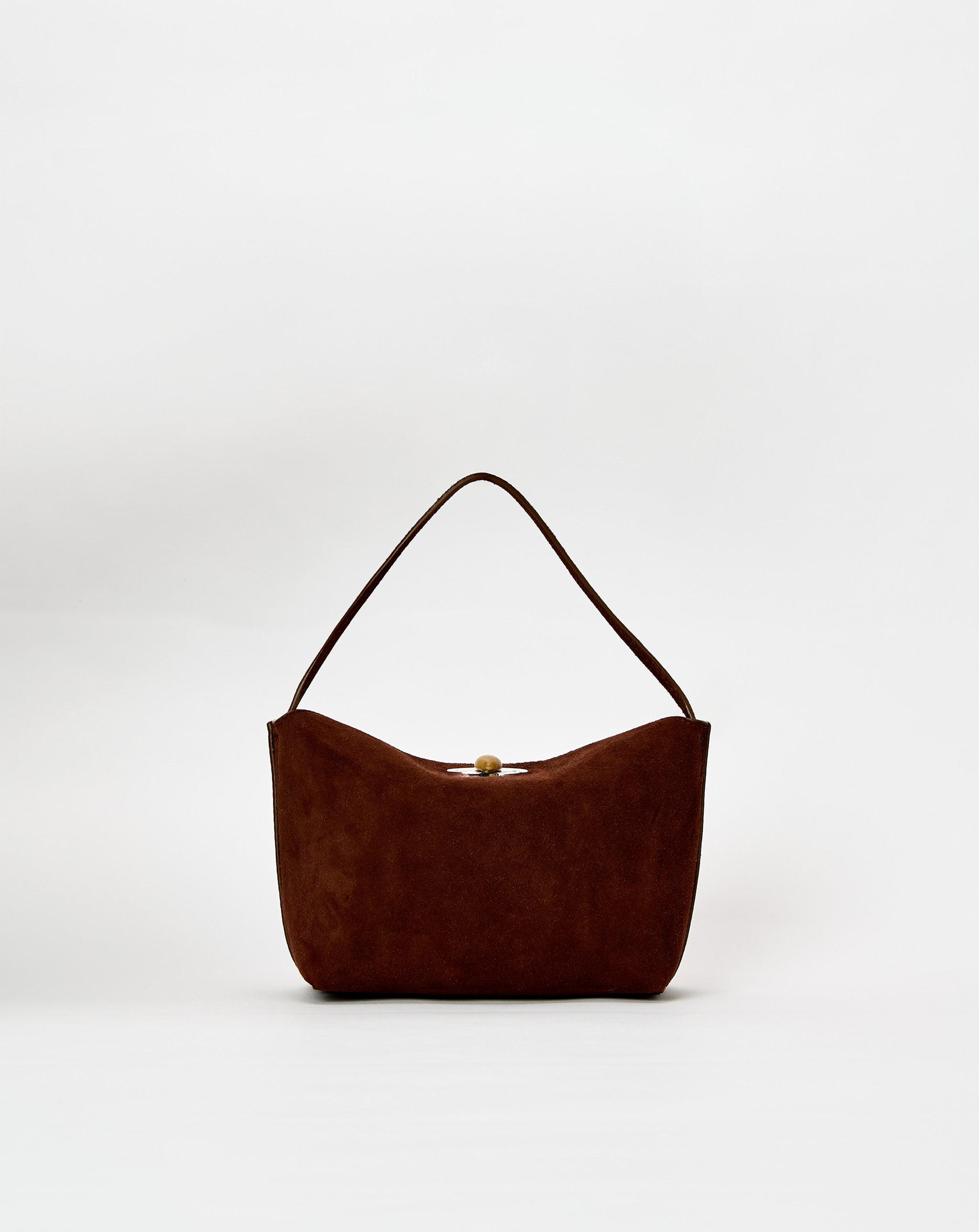 Turnlock Suede Mini Shoulder Bag