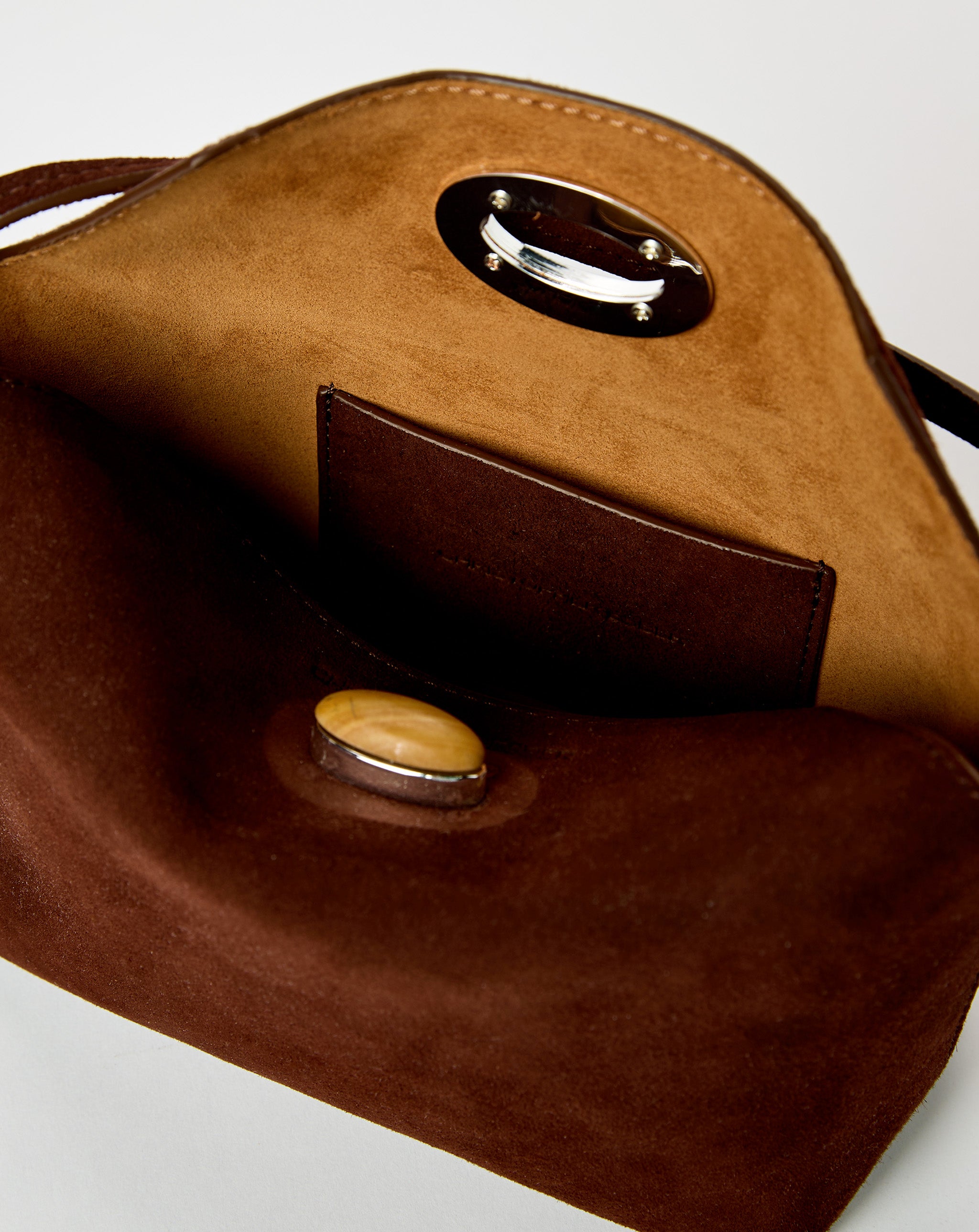 Turnlock Suede Mini Shoulder Bag