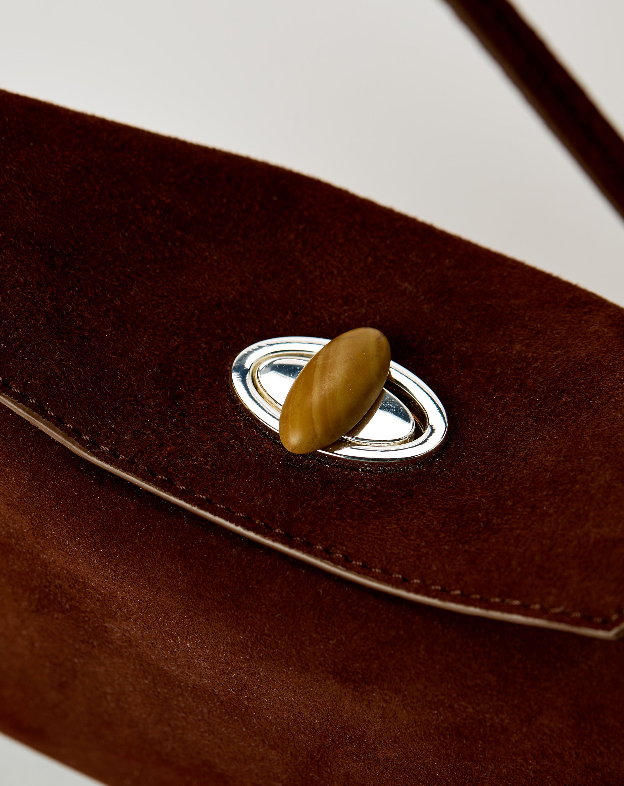 Turnlock Suede Mini Shoulder Bag