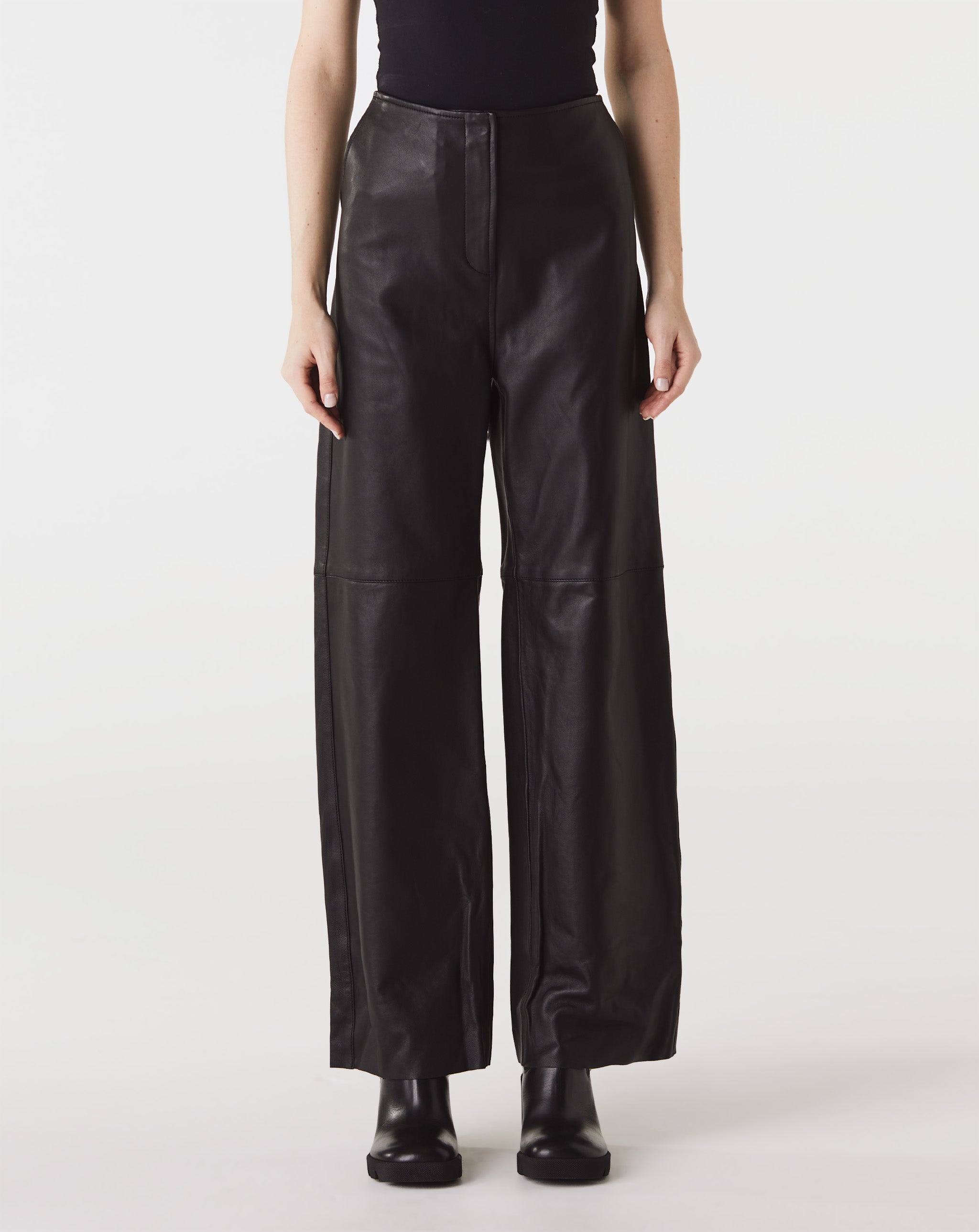 Paneled Leather Trousers