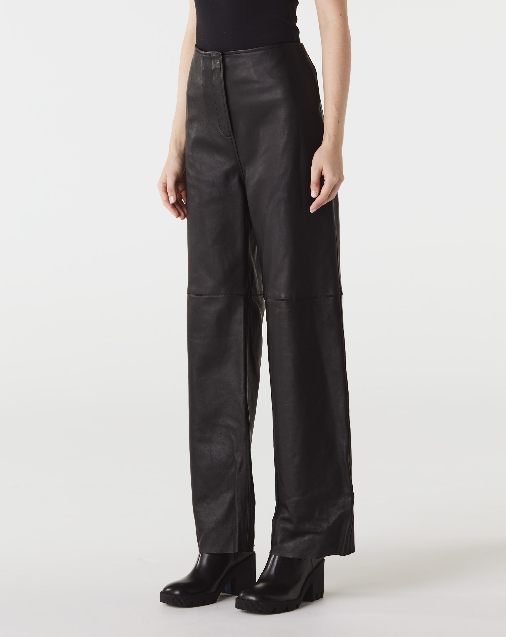 Paneled Leather Trousers