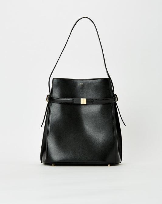 Belted Leather Bucket Bag
