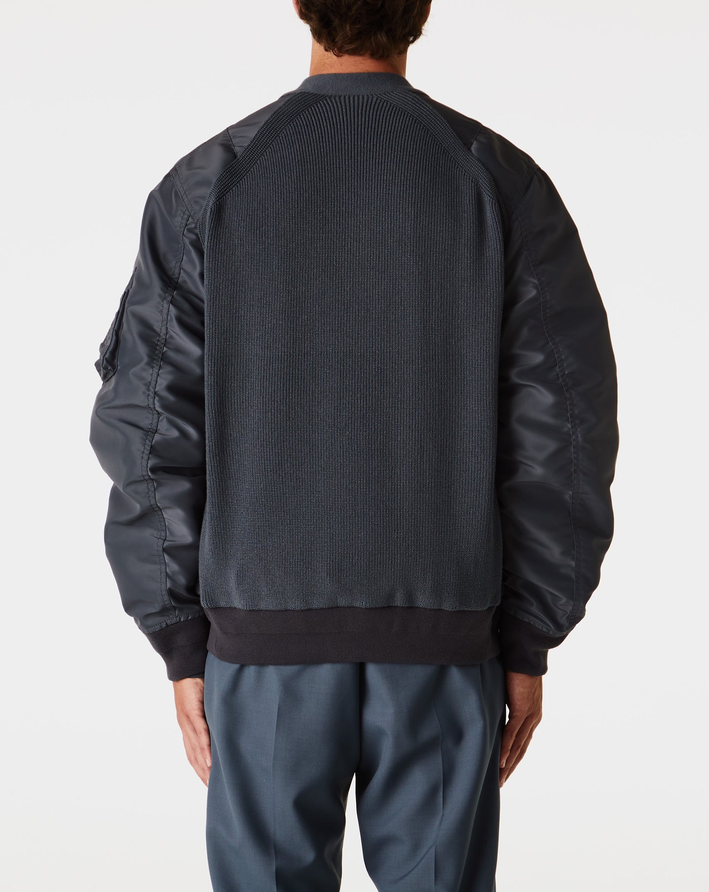 Nylon Twill X Knit Blouson