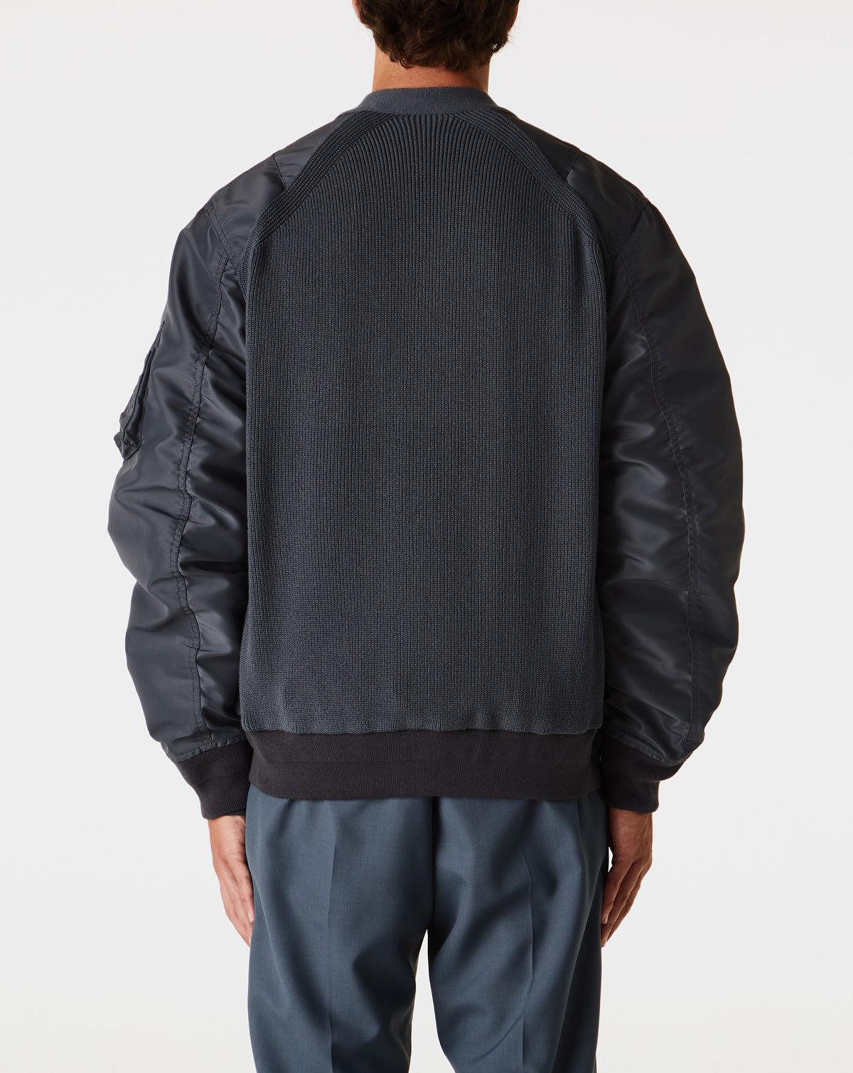 Nylon Twill X Knit Blouson