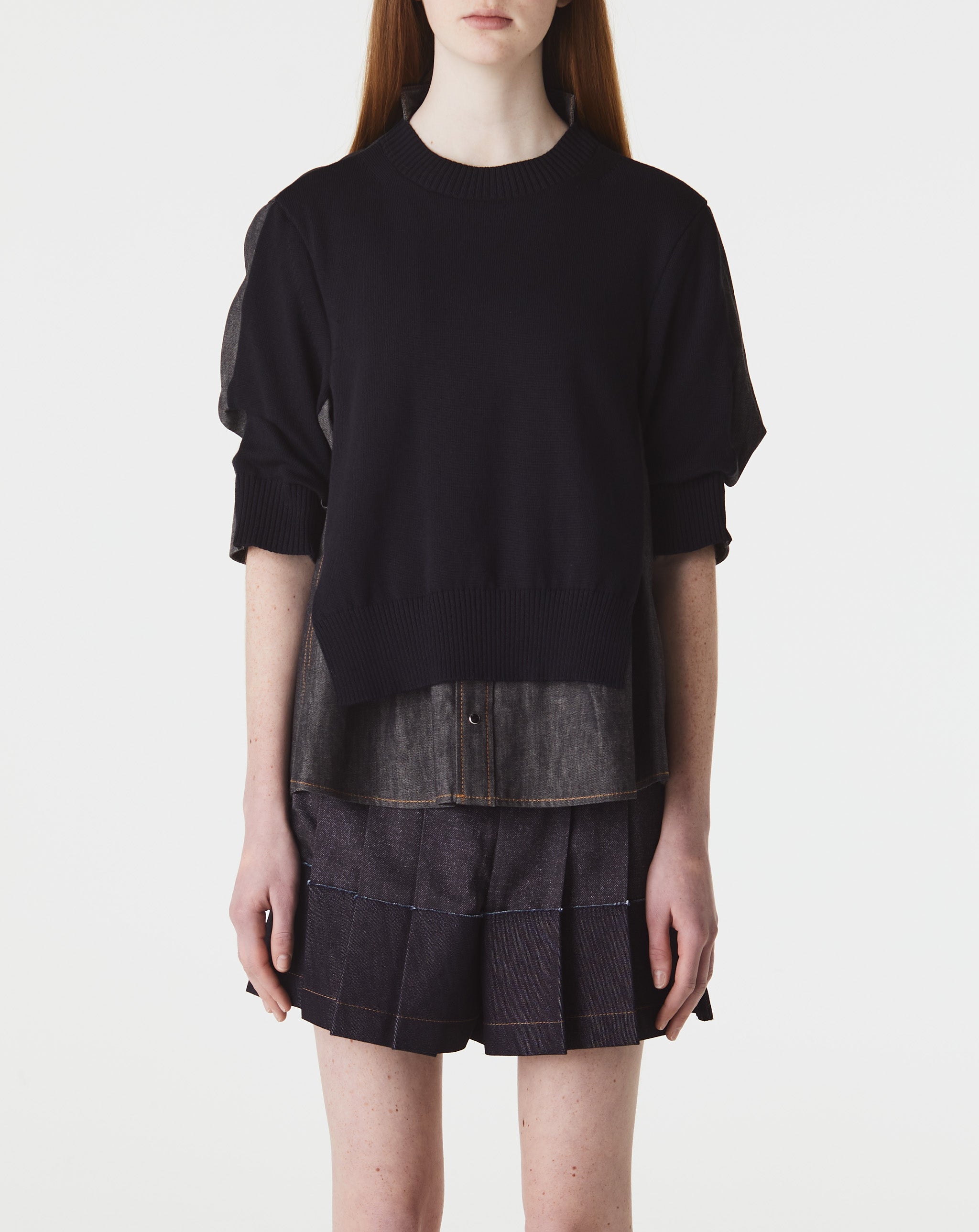 Denim Mix Knit Pullover