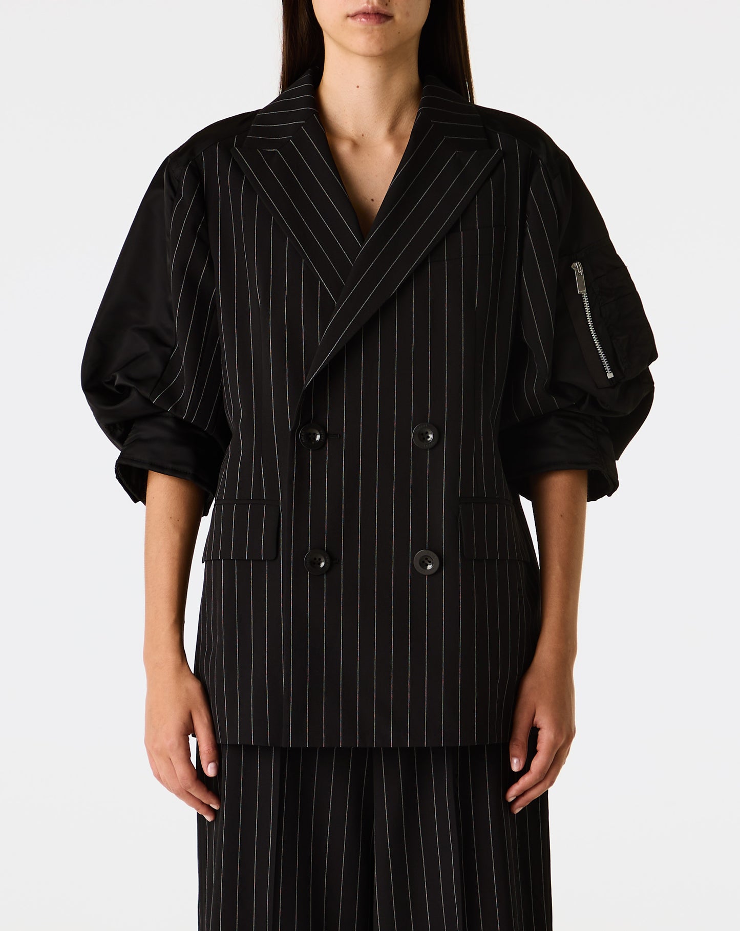 Silk Suiting x Nylon Twill Jacket