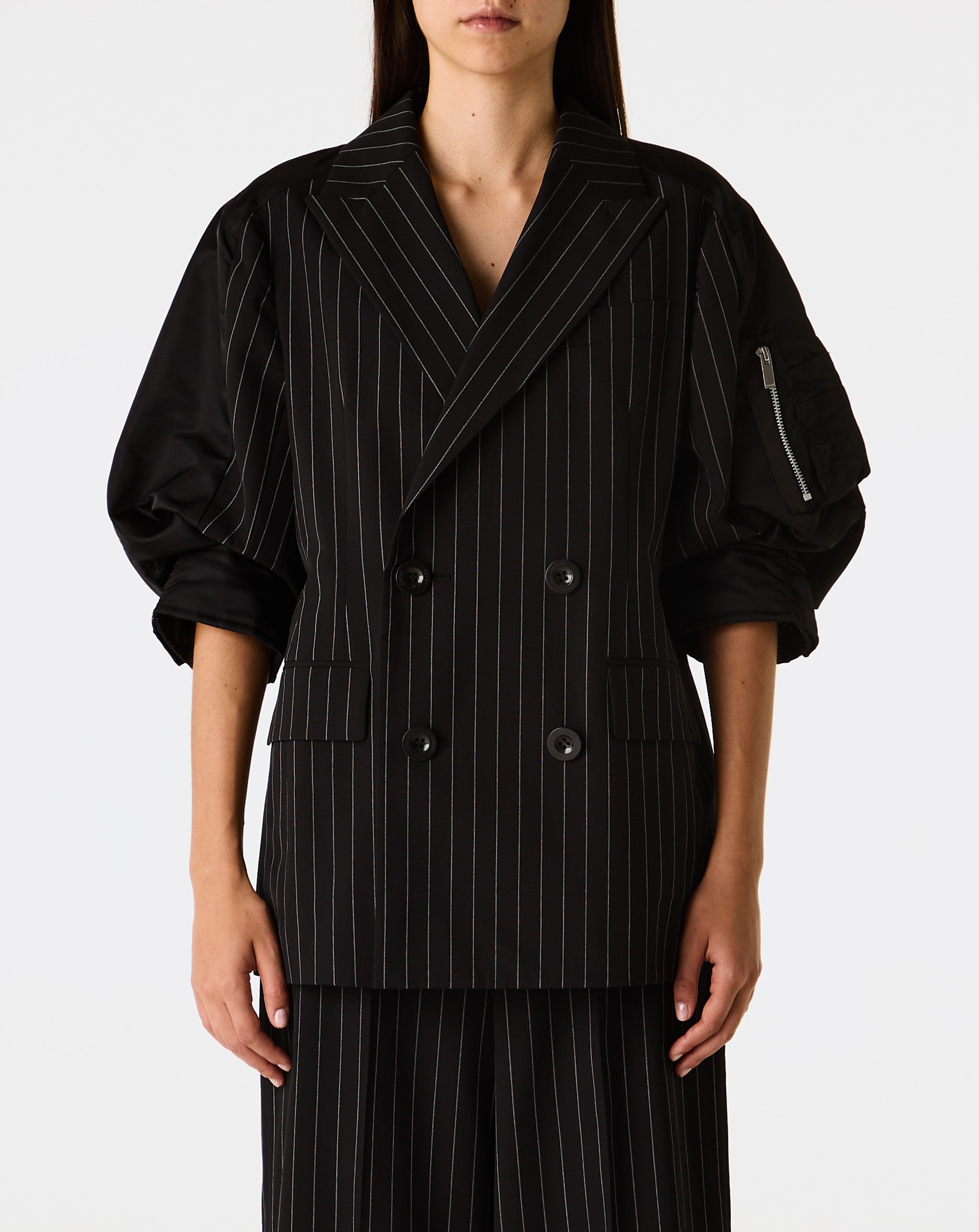Silk Suiting x Nylon Twill Jacket