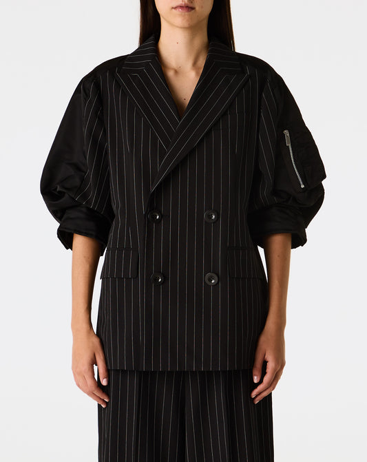 Silk Suiting x Nylon Twill Jacket