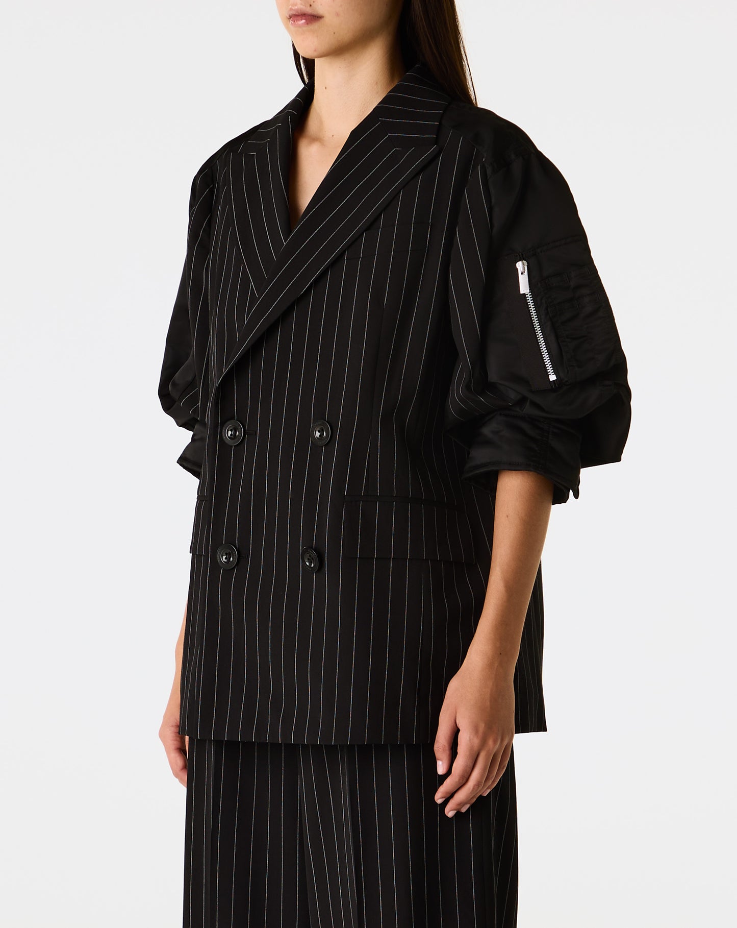 Silk Suiting x Nylon Twill Jacket