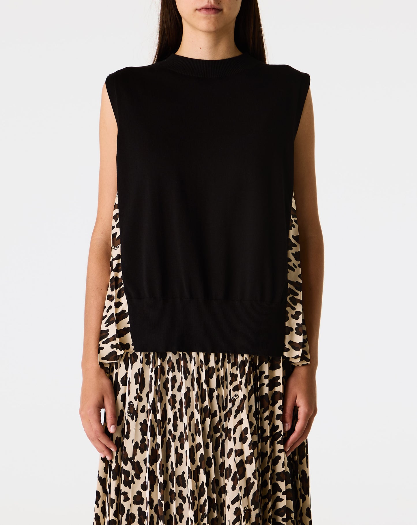 Leopard Print x Knit Pullover